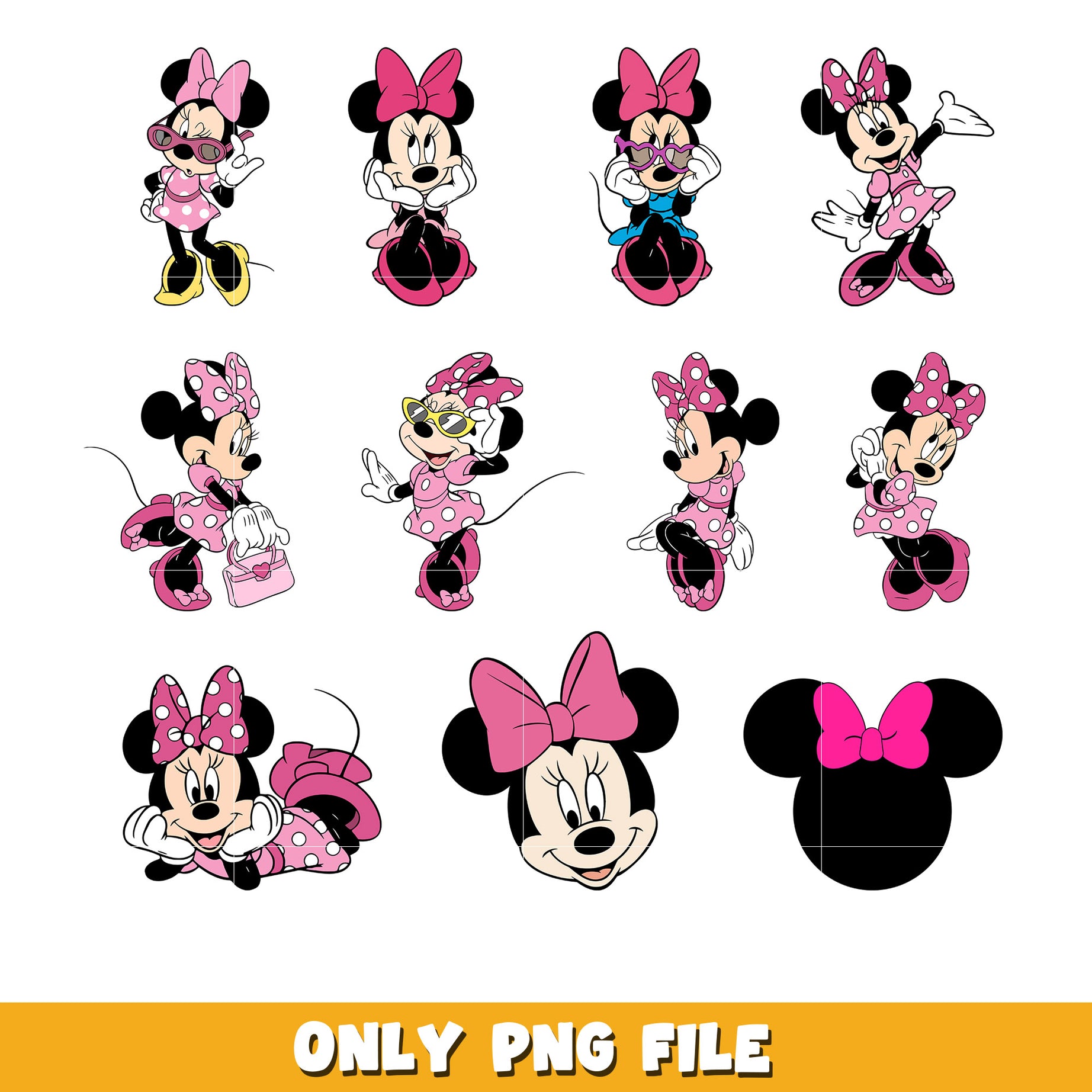 Minnie Mouse bundle png, Disney cartoon png, Digital download 