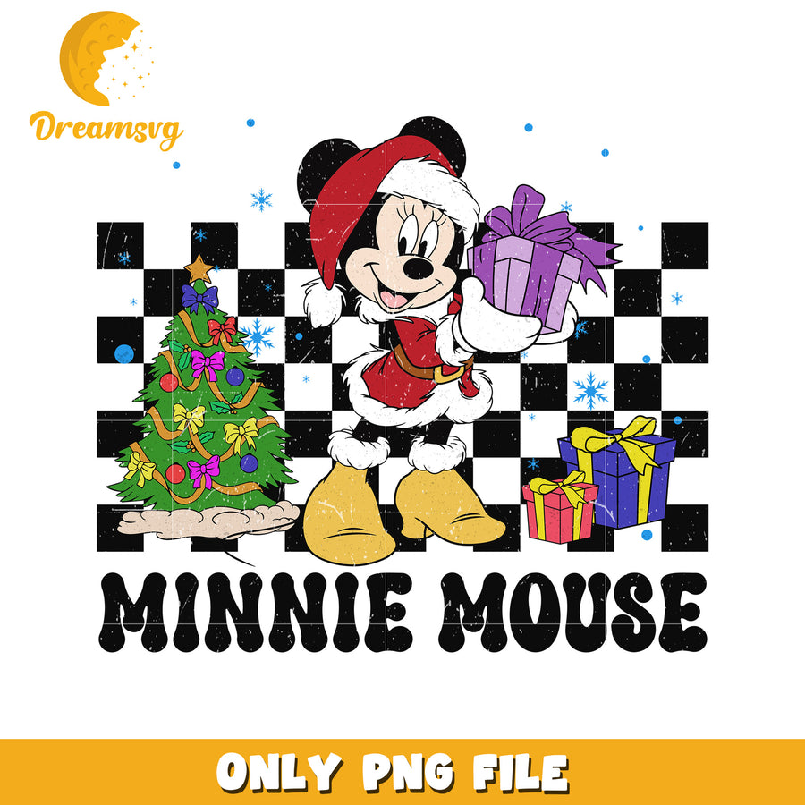 Minnie mouse png, festive disney png, winter wonderland png
