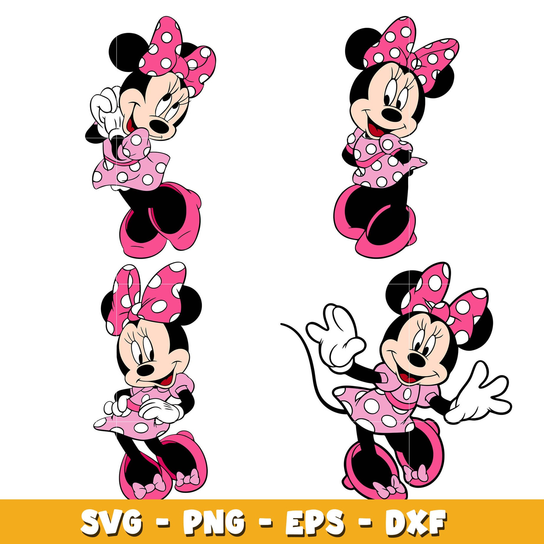 Minnie Mouse Costume bundle svg,  Disney cartoon svg, Digital download  