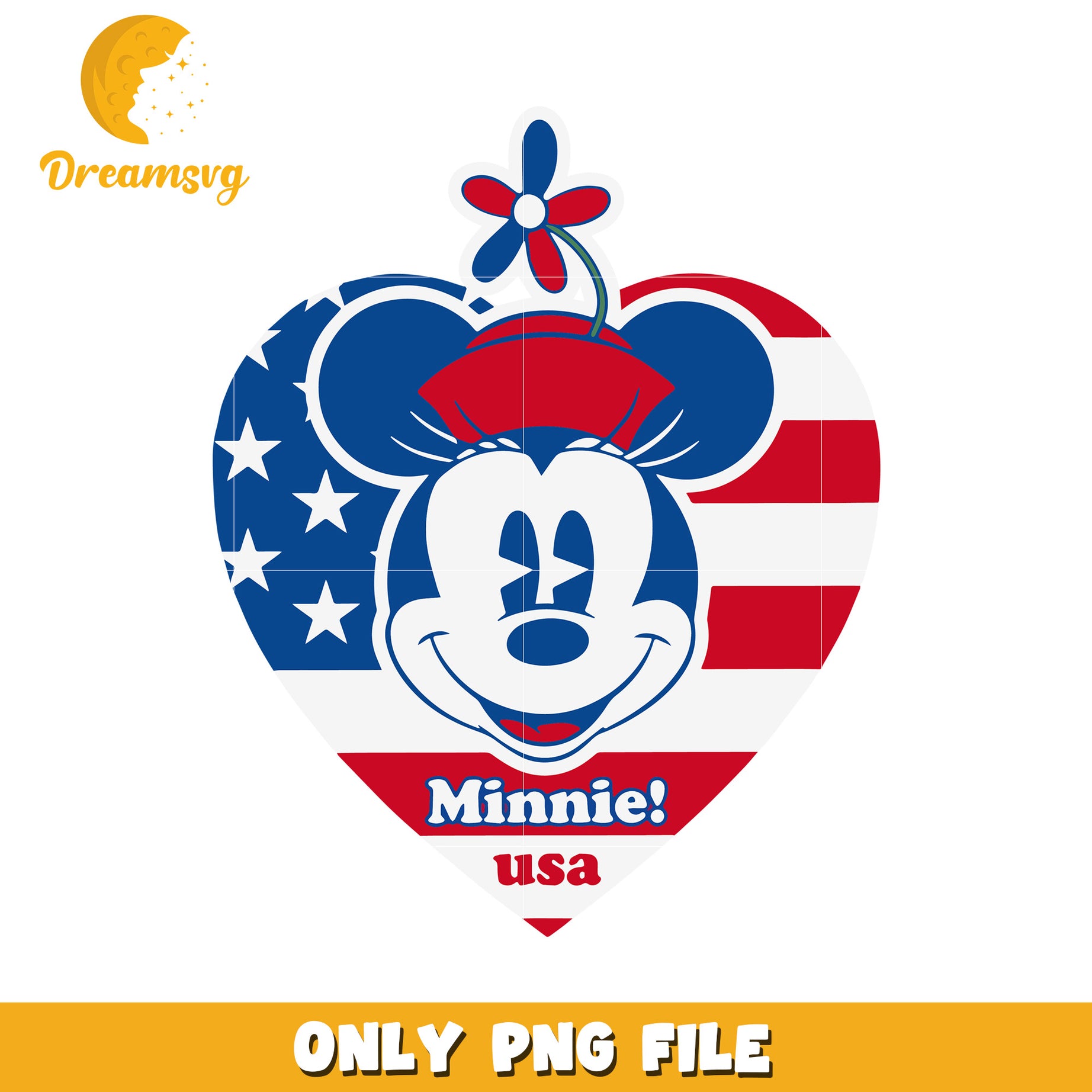 Minnie usa funny design png, red white and blue png, disney independence day png