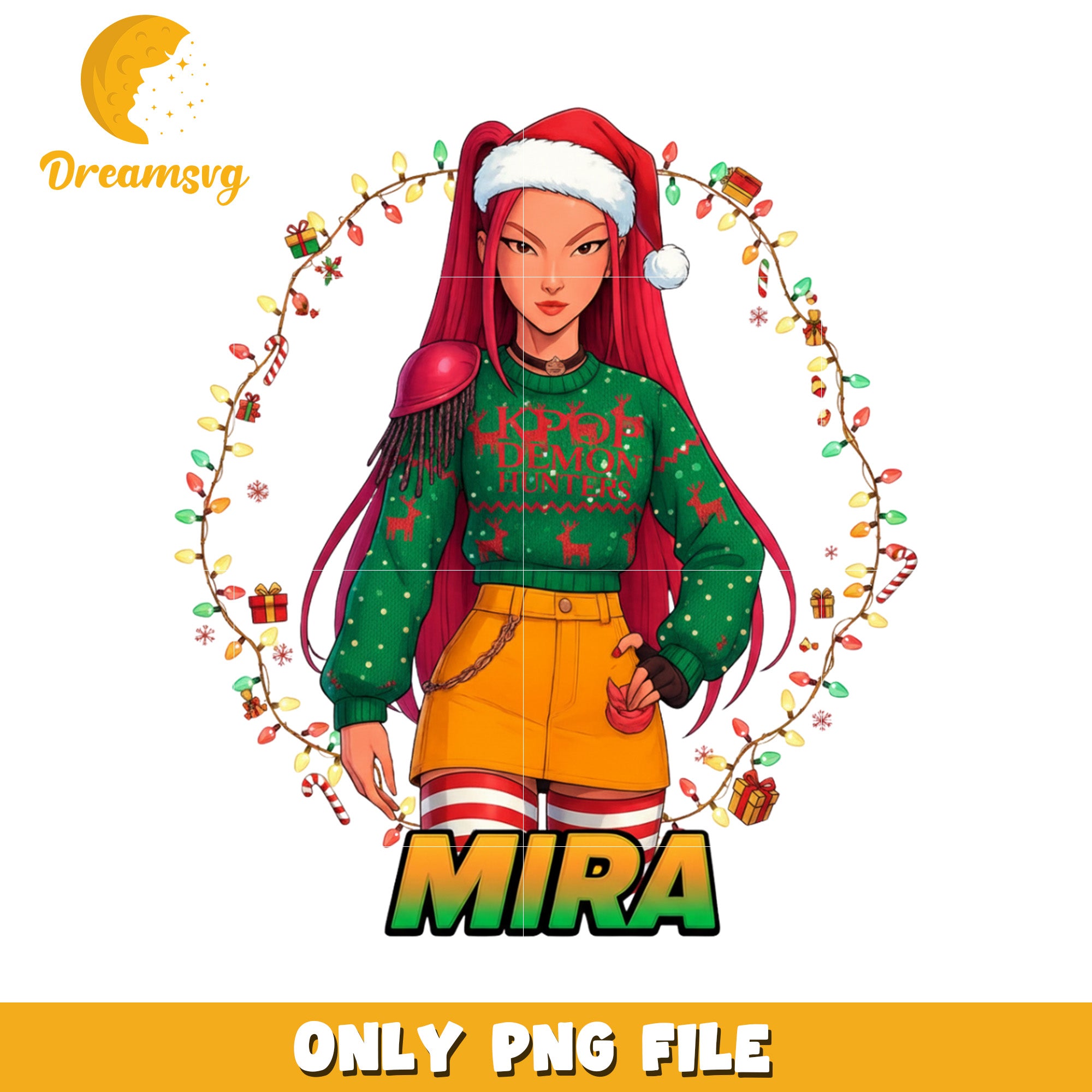 Mira design png, christmas cartoon png, kpop demon png