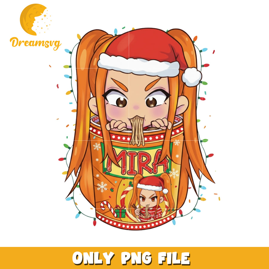 Mira eating rameyon png, happy christmas png, christmas cookies png