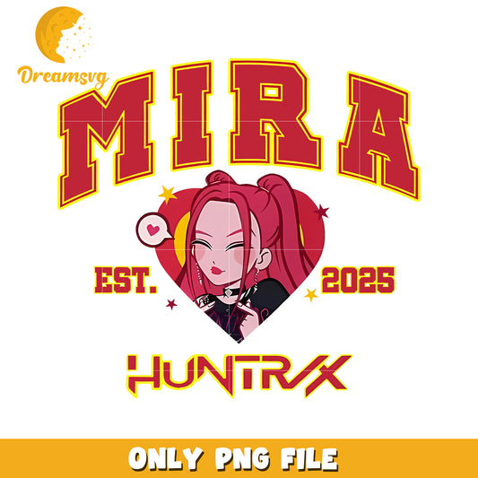 Mira huntrix red heart png, huntrix band png, netflix cartoon png
