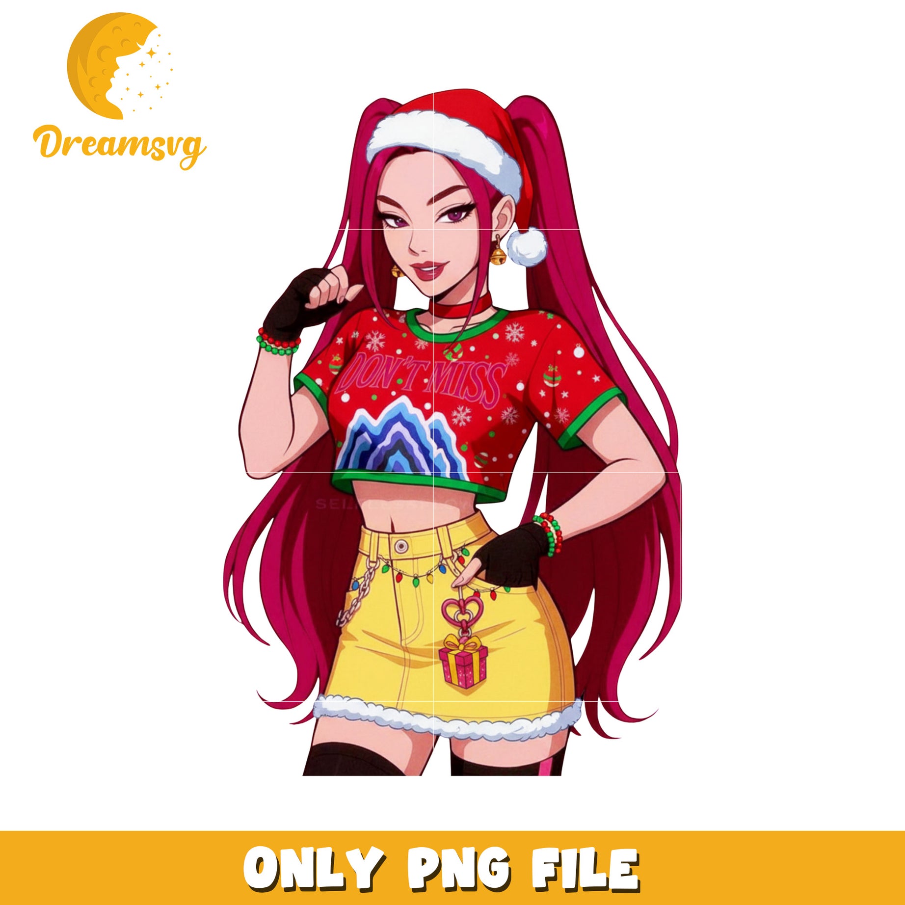 Mira red hair png, netflix catoons png, christmas bell png