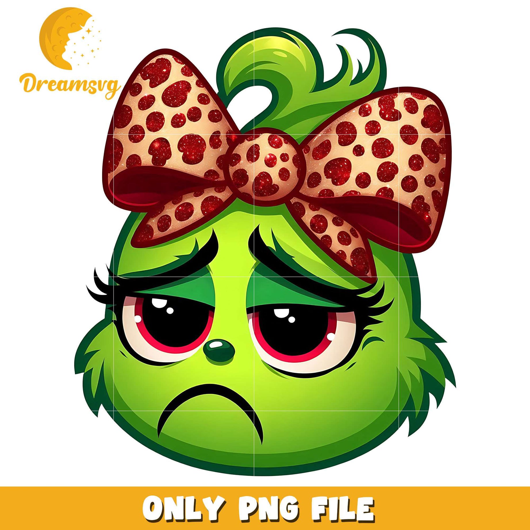 Miss grinch and orange christmas bow png, grinch png, christmas png