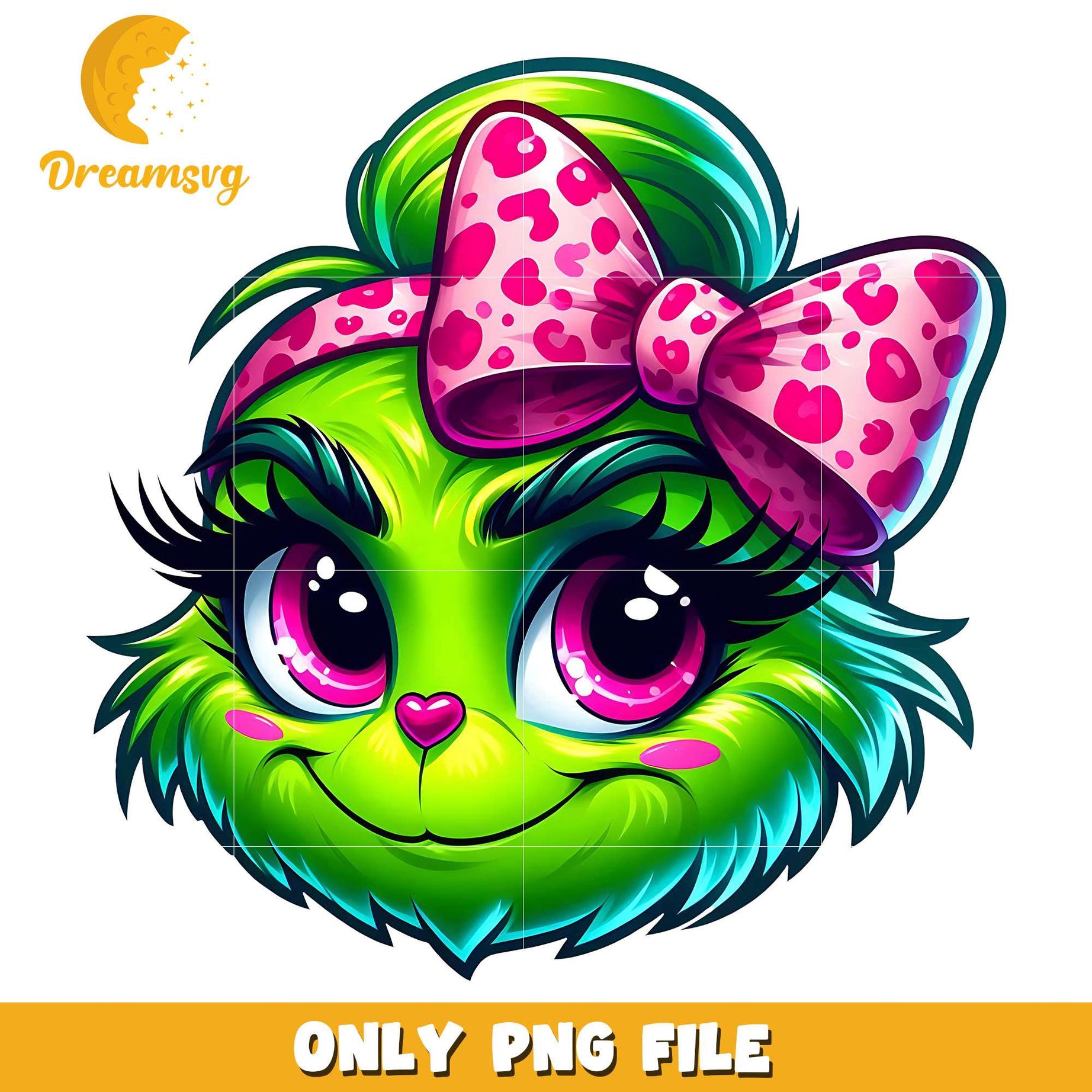 Miss grinch and pink christmas bow png, christmas bow png, christmas png