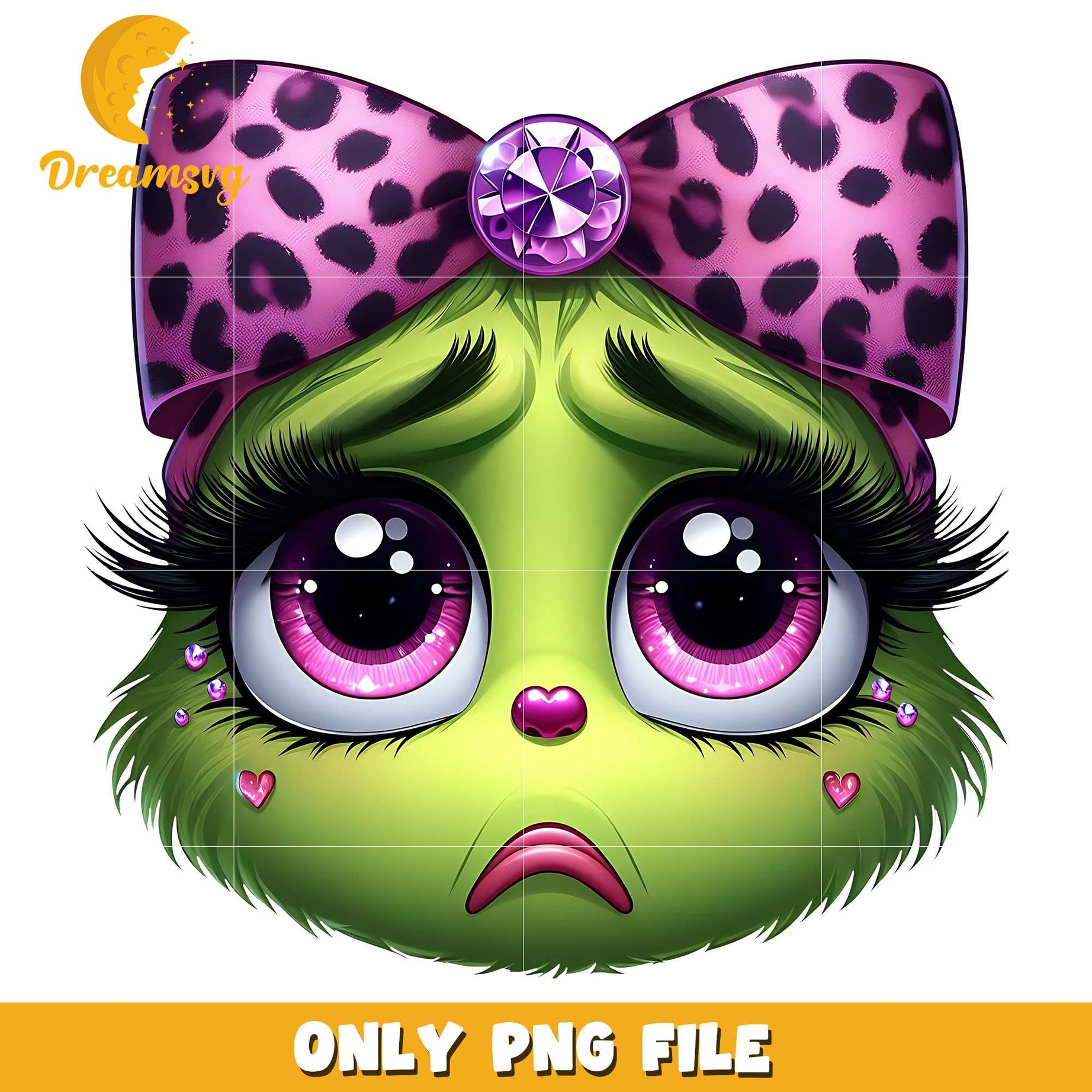 Miss grinch and purple christmas bow png, grinch png, christmas png