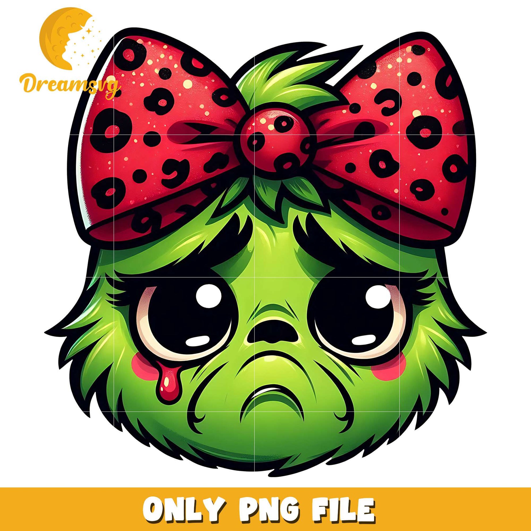 Miss grinch and red christmas bow png, christmas bow png, christmas png