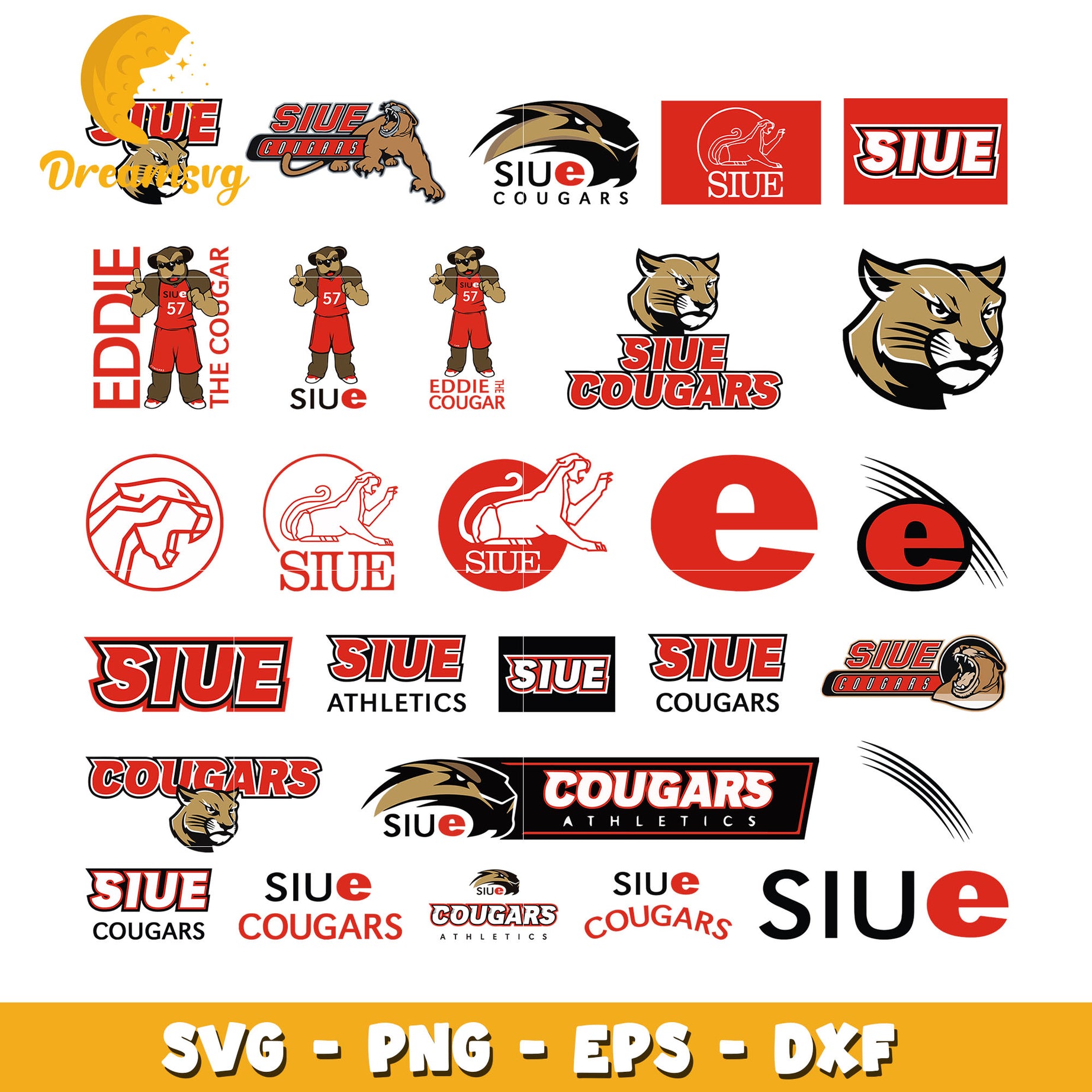 Siu edwardsville cougars bundle svg, siu edwardsville cougars logo svg