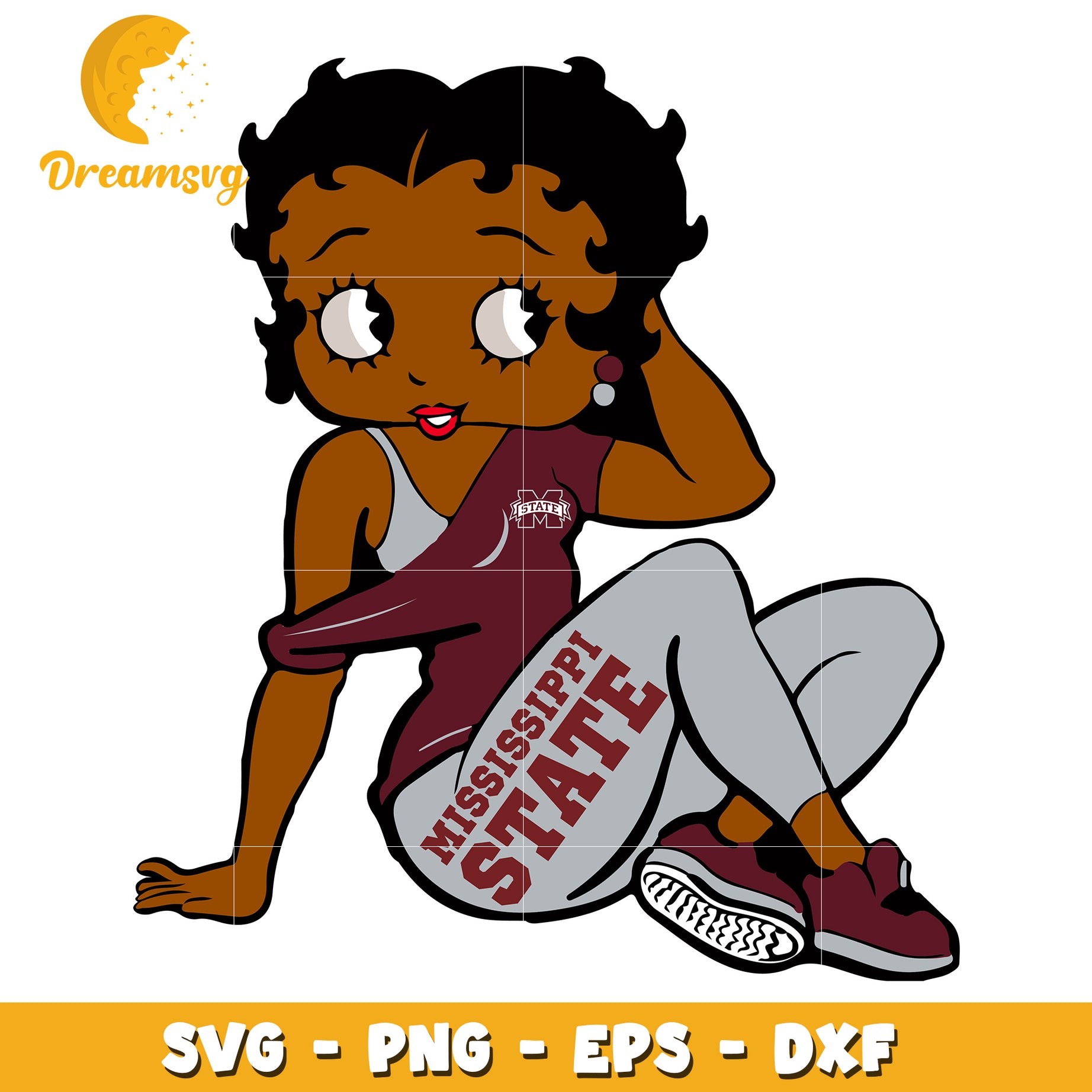 Mississippi State Betty Boop SVG Cut File