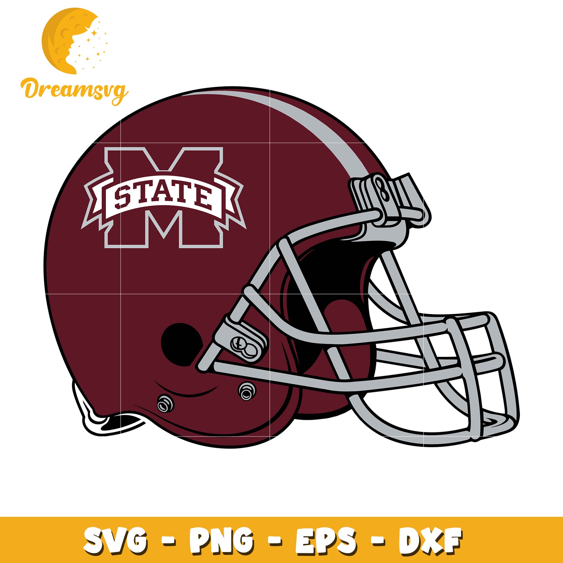 Mississippi State Bulldogs Football Helmet SVG Clipart Design