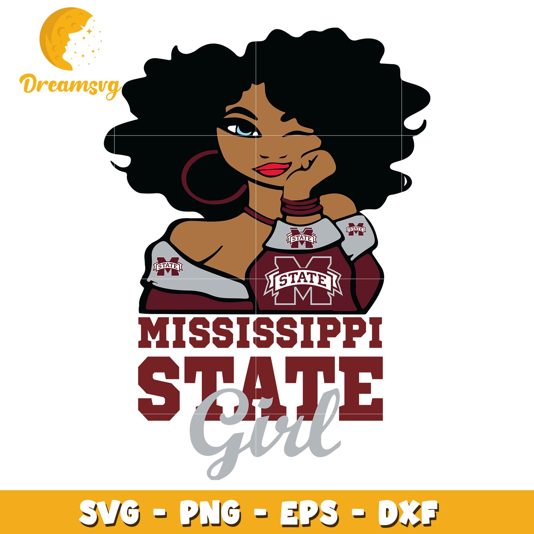 Mississippi State Girl SVG PNG EPS DXF