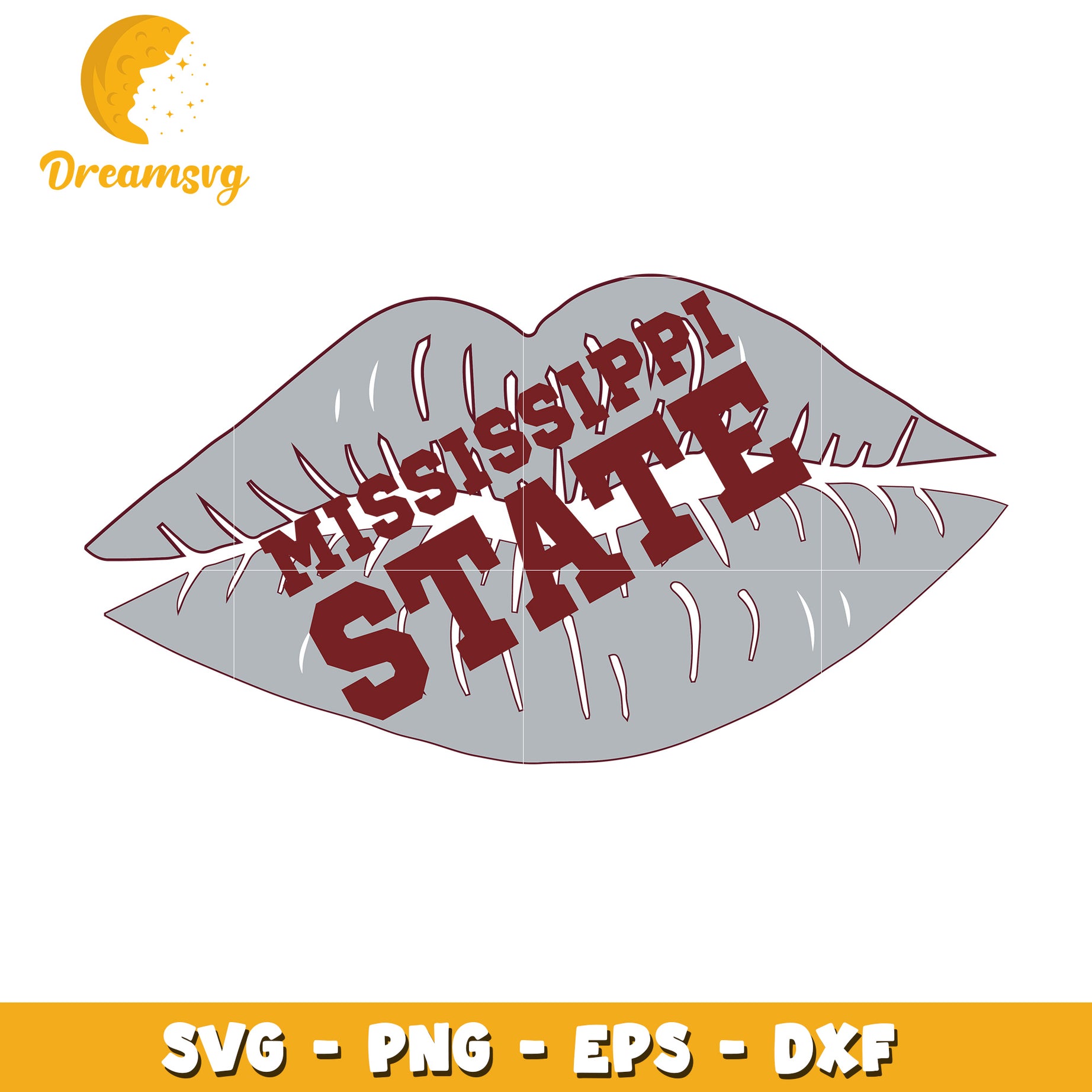 Mississippi State Lips SVG PNG EPS DXF