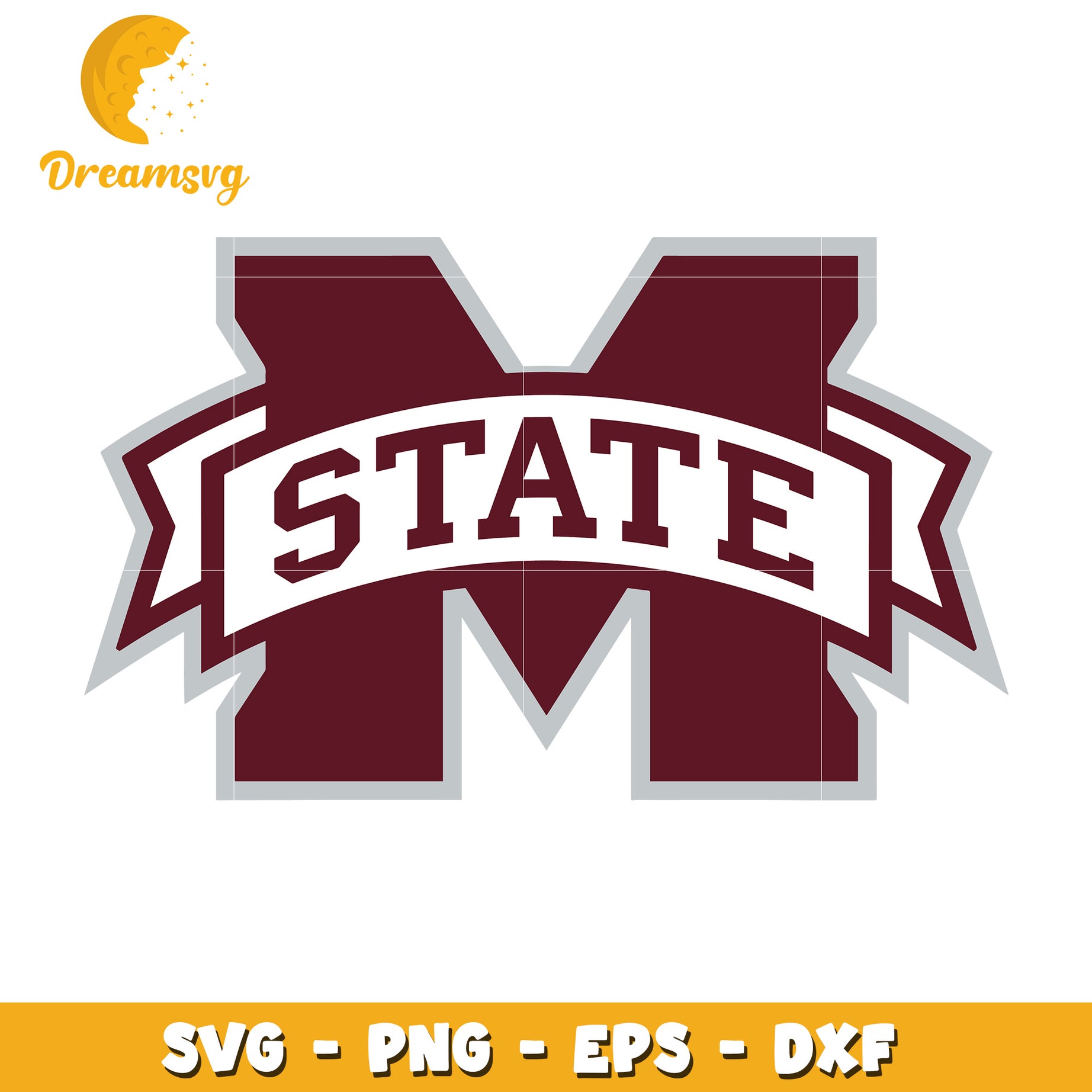 Mississippi State M SVG PNG EPS DXF