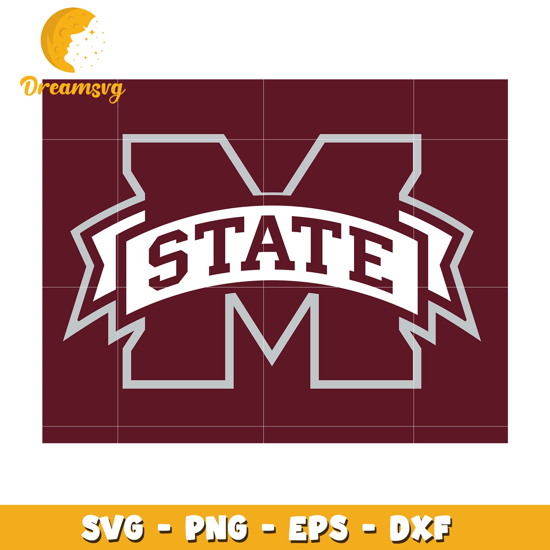 Mississippi State M SVG PNG EPS DXF