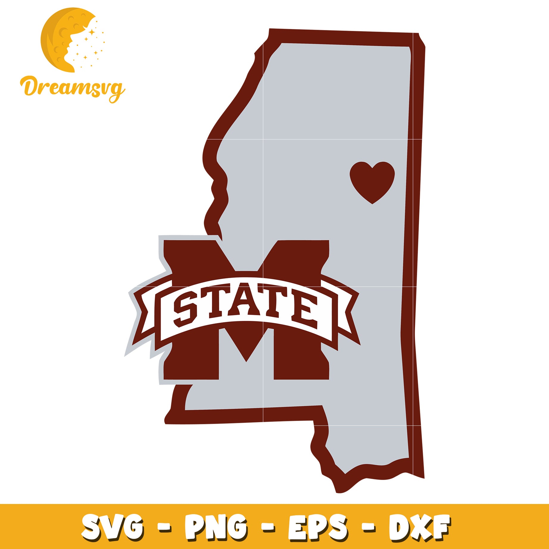 Mississippi State SVG PNG EPS DXF Cut File