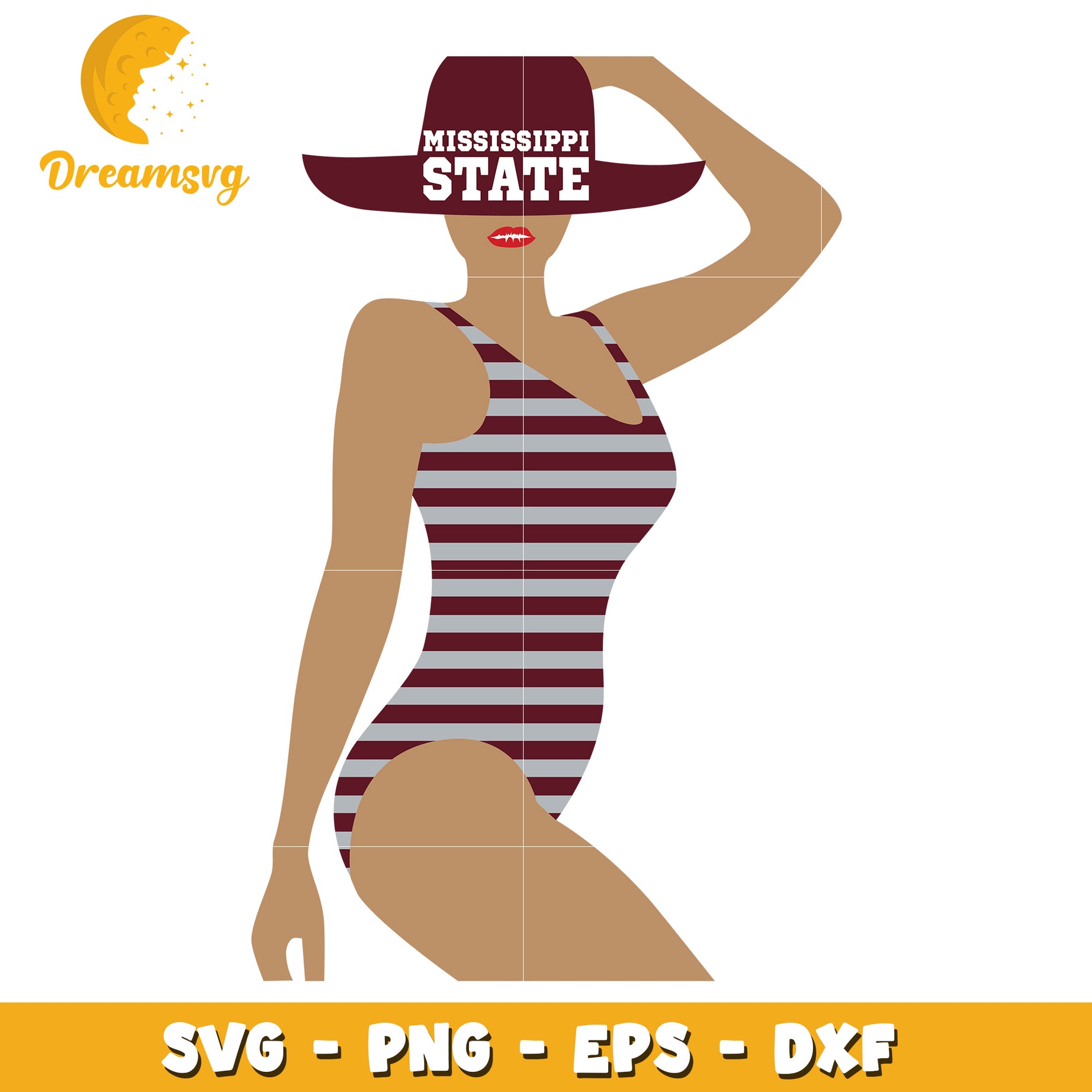 Mississippi State Swimsuit SVG Cut File