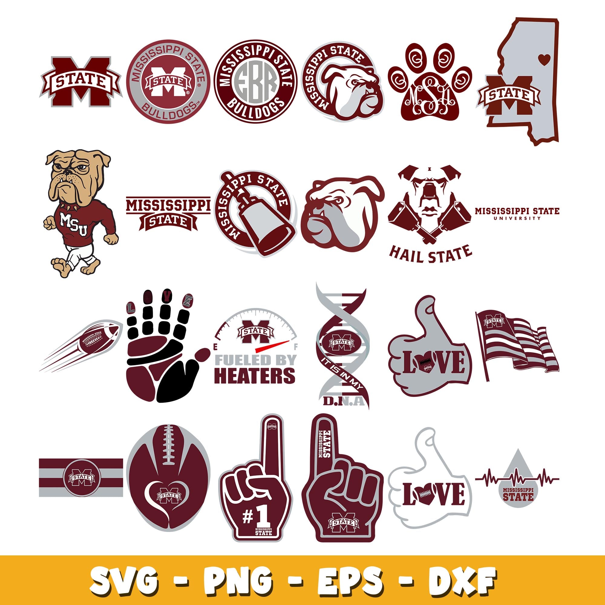 Mississippi State logo Bulldogs Bundle svg, Mississippi State Bulldogs