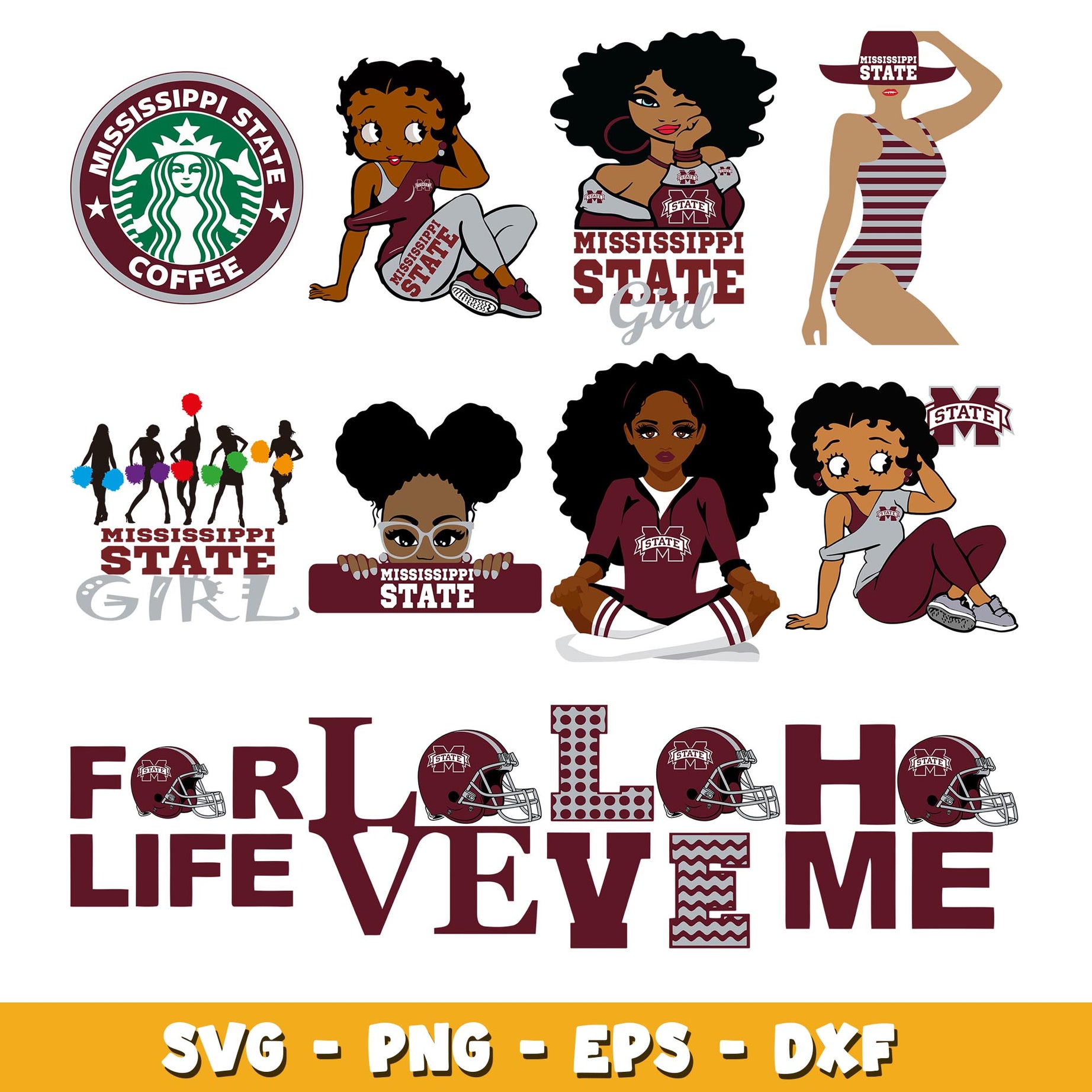 Mississippi State girl Bulldogs Bundle svg, Mississippi State Bulldogs logo svg, ncaa svg  