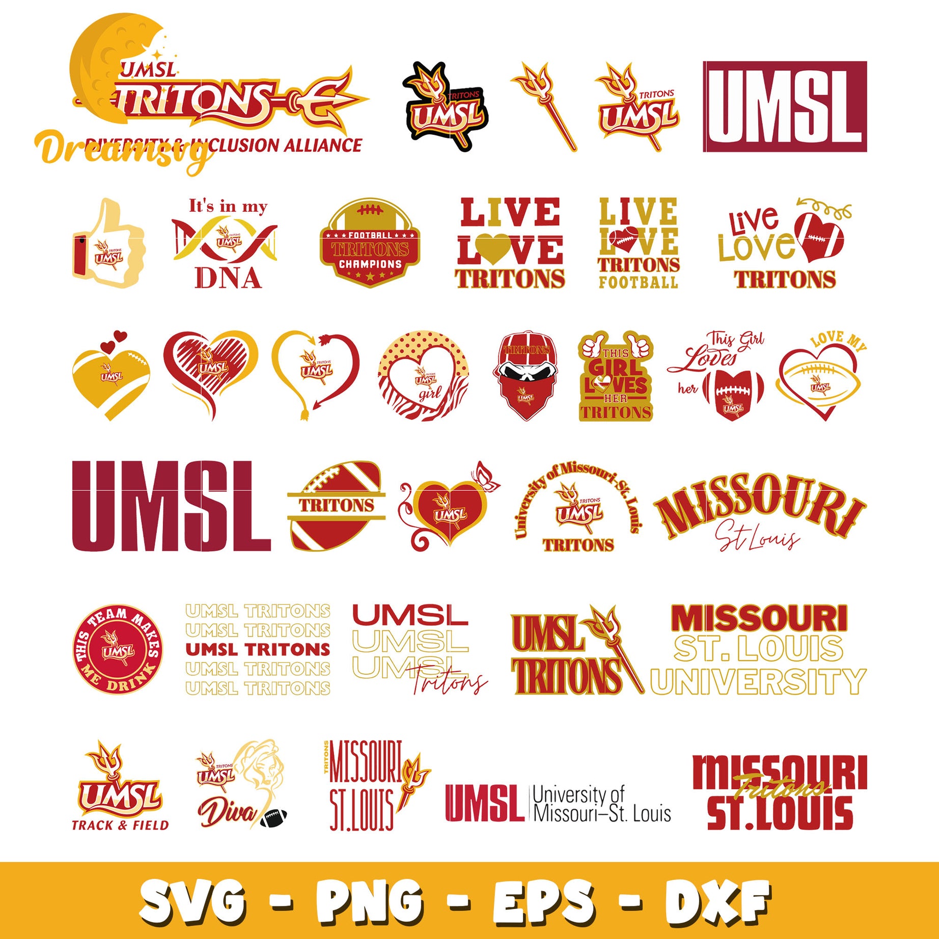 Umsl tritons logo ncaa design bundle svg, umsl triton​ svg