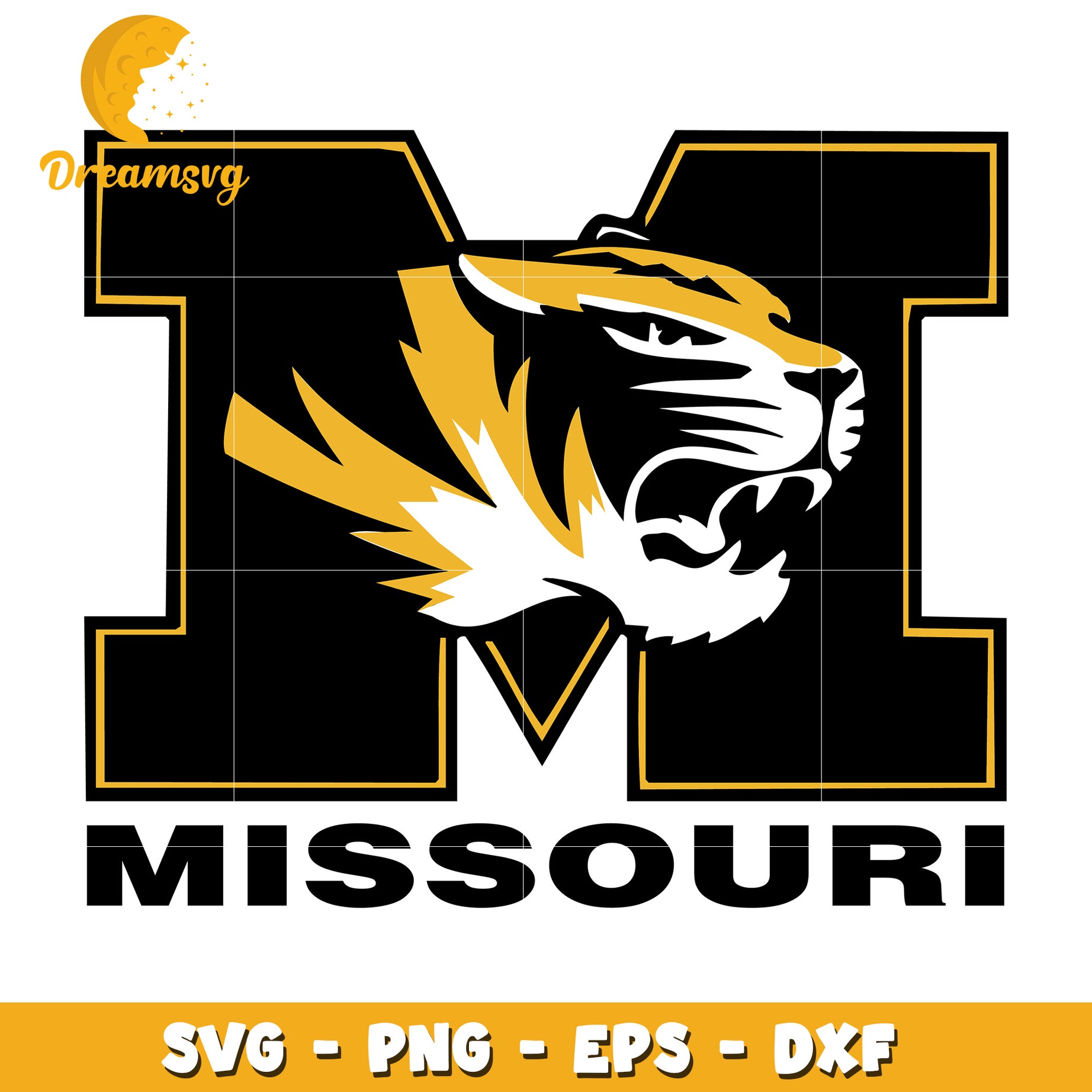 Missouri Tiger M SVG PNG EPS DXF