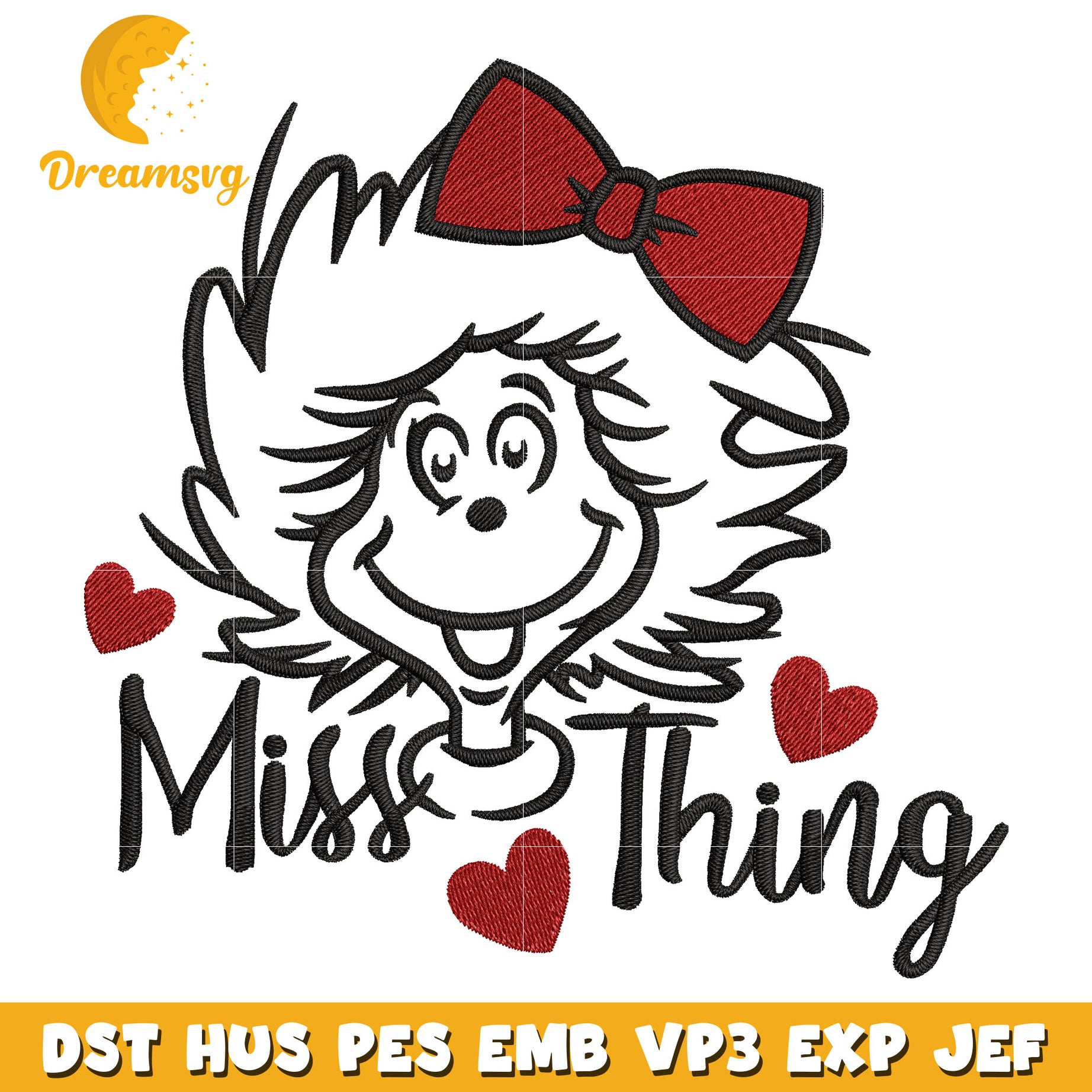 Miss thing embroidery design