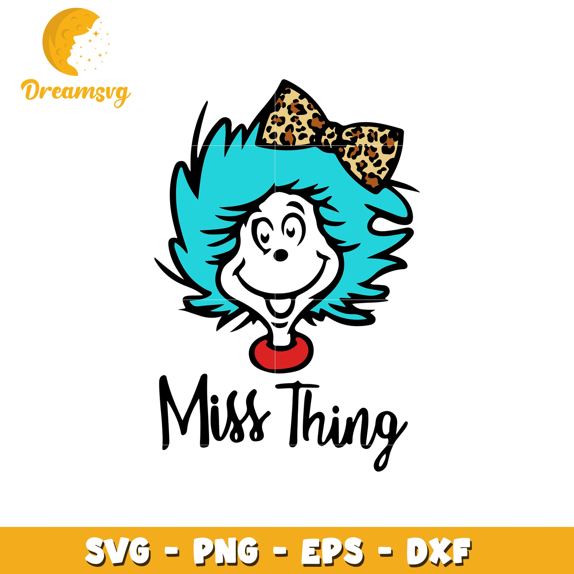 Miss thing leopard pattern bow svg, miss thing svg, dr seuss svg