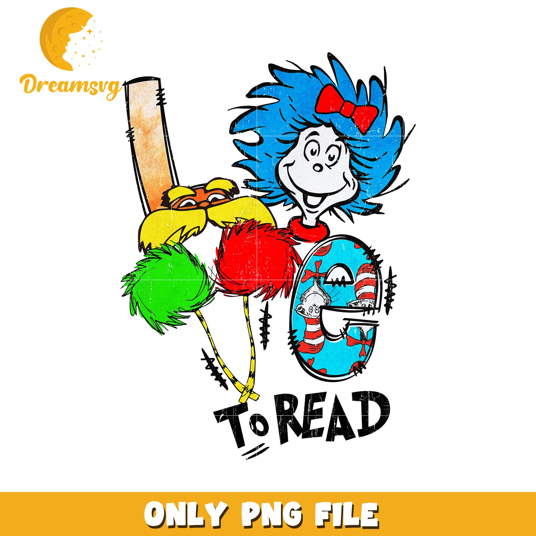 Miss thing love to read png, thing png, dr seuss character png