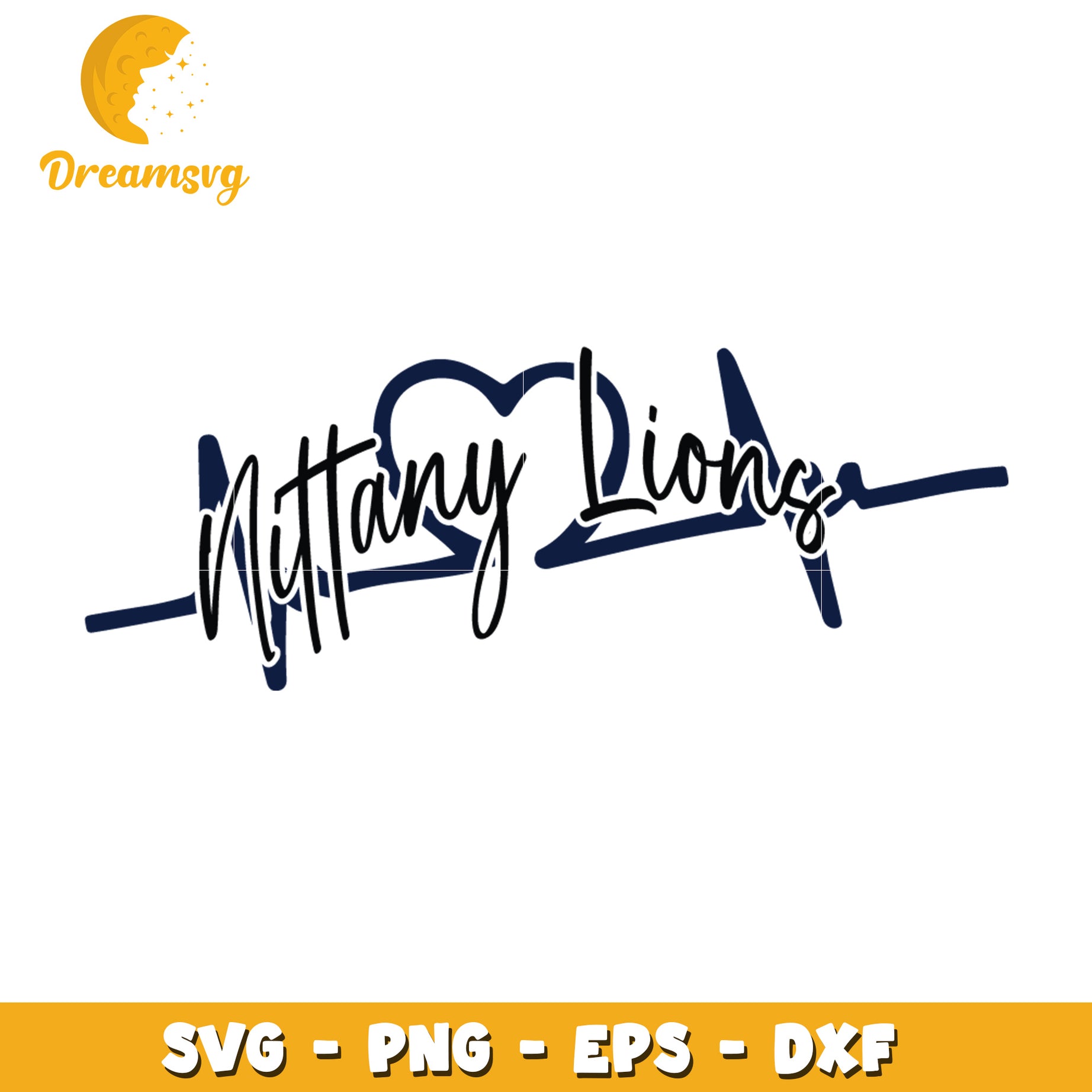 Mittany Lions Heartbeat SVG PNG EPS DXF