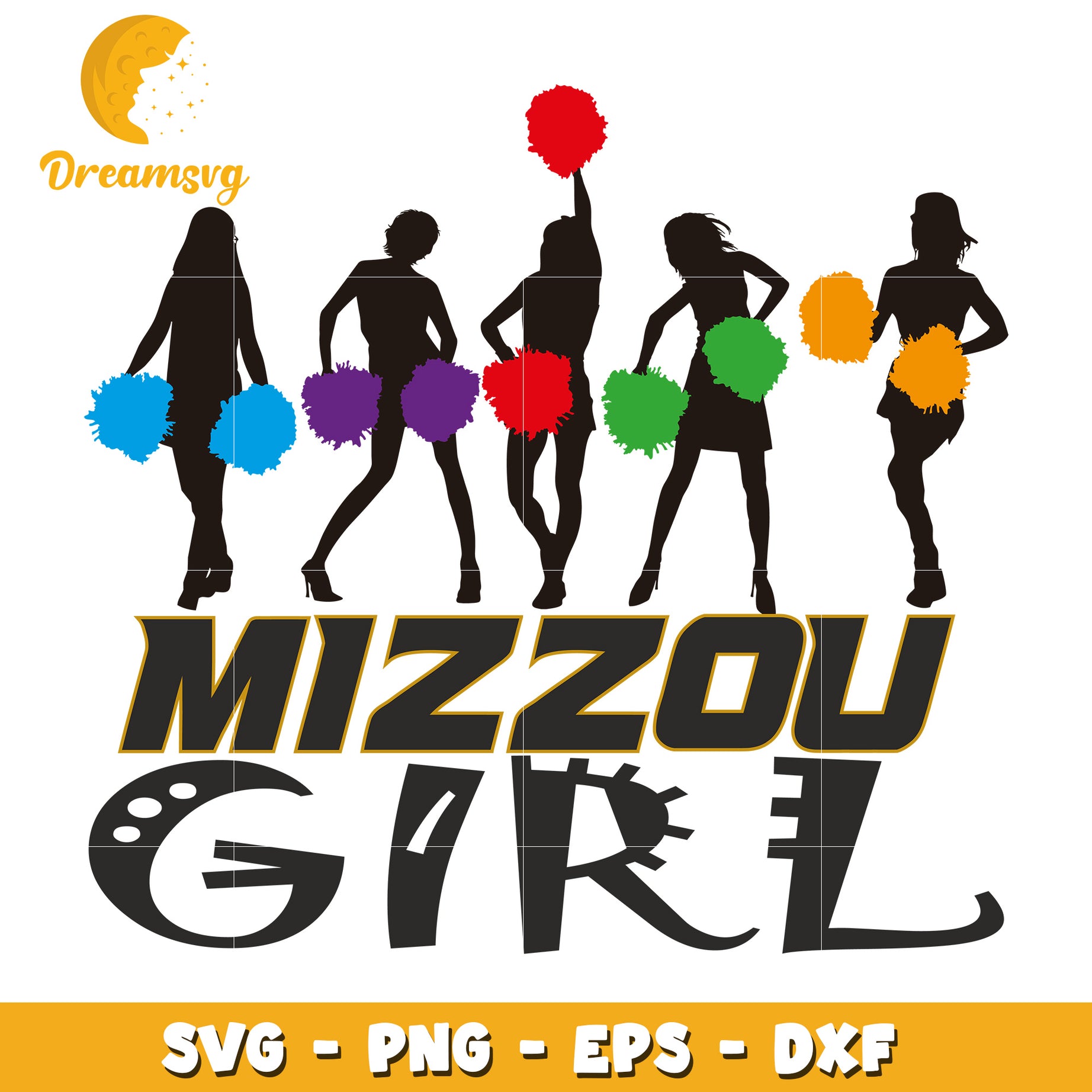 Mizzou Girl Cheerleader SVG Cut File