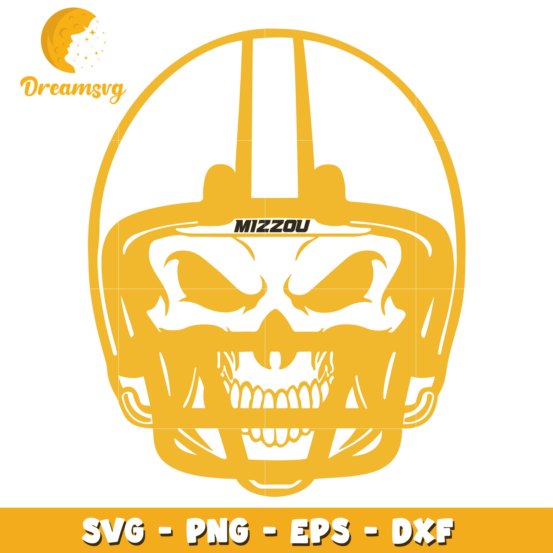 Mizzou Skull Football Helmet SVG PNG EPS DXF