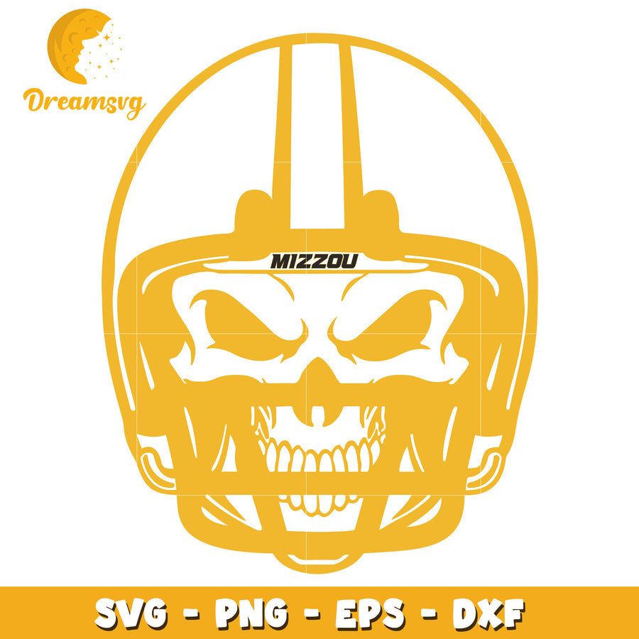 Mizzou Skull Football Helmet SVG PNG EPS DXF