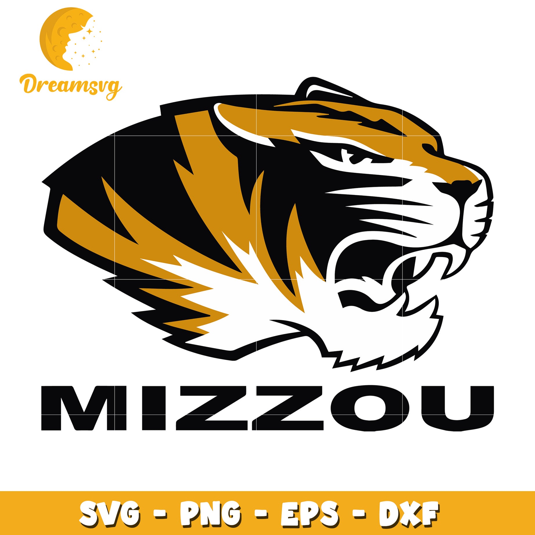 Mizzou Tiger Head SVG PNG EPS DXF