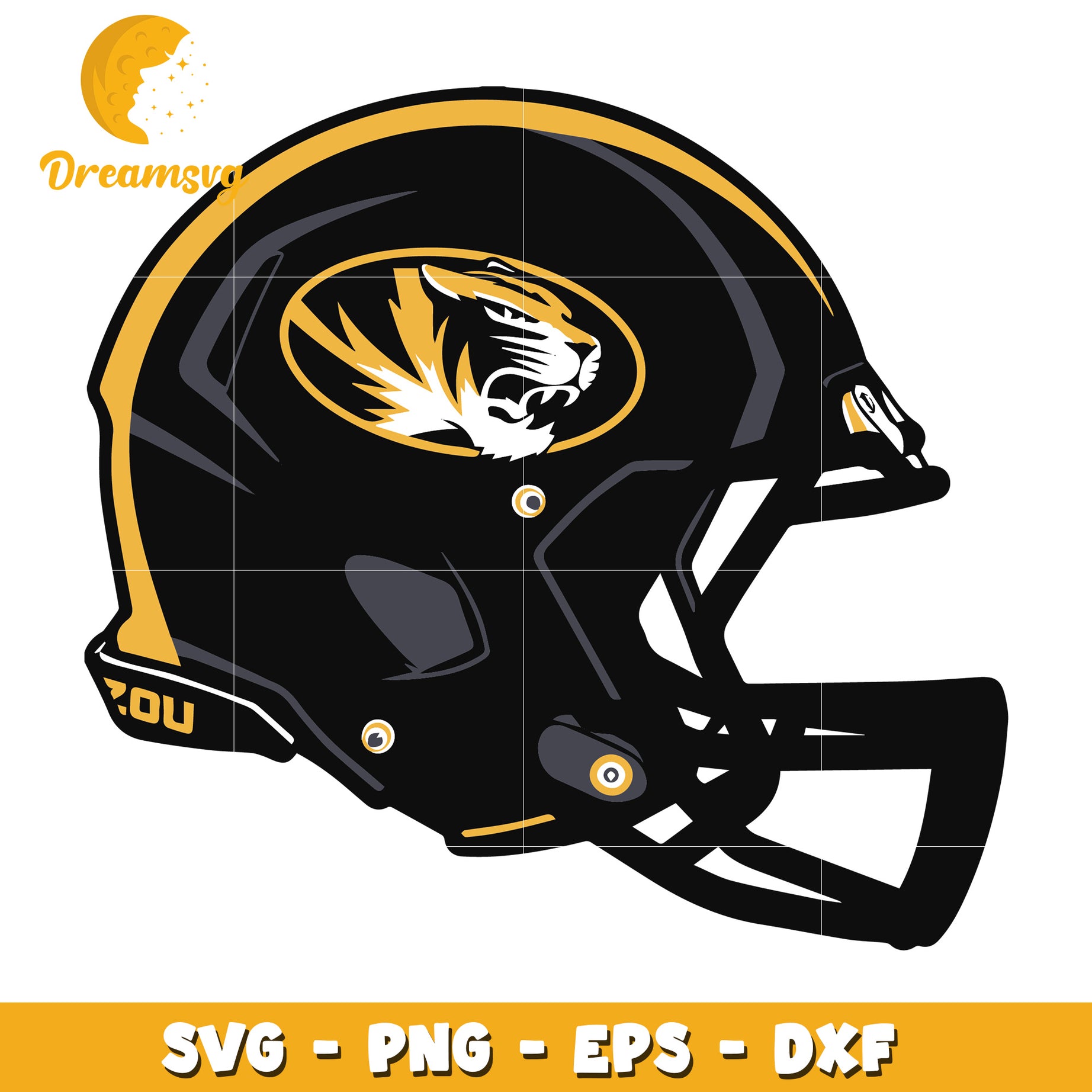 Mizzou Tigers Football Helmet SVG PNG EPS DXF