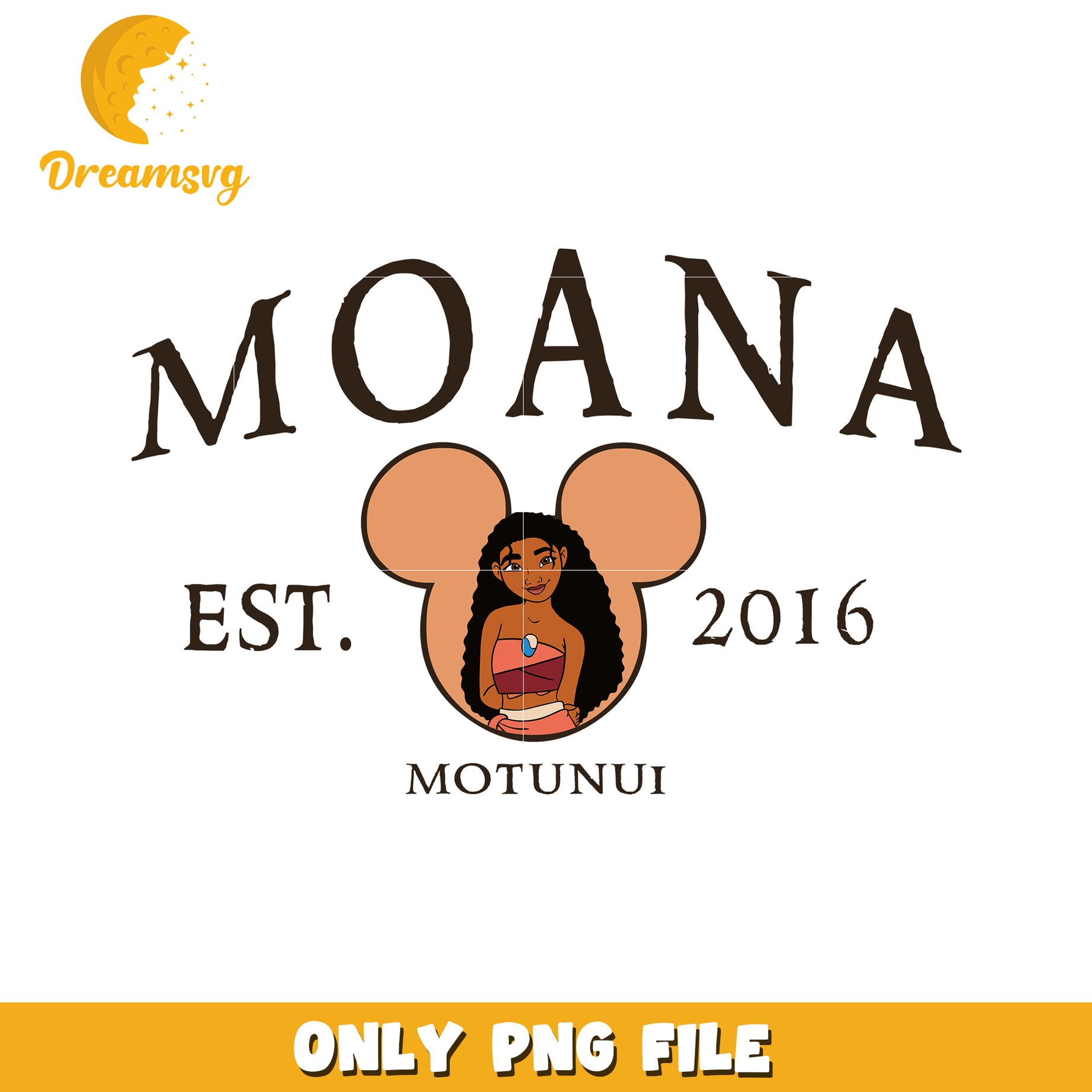 Moana Motivational Disney PNG File for Crafts and Design