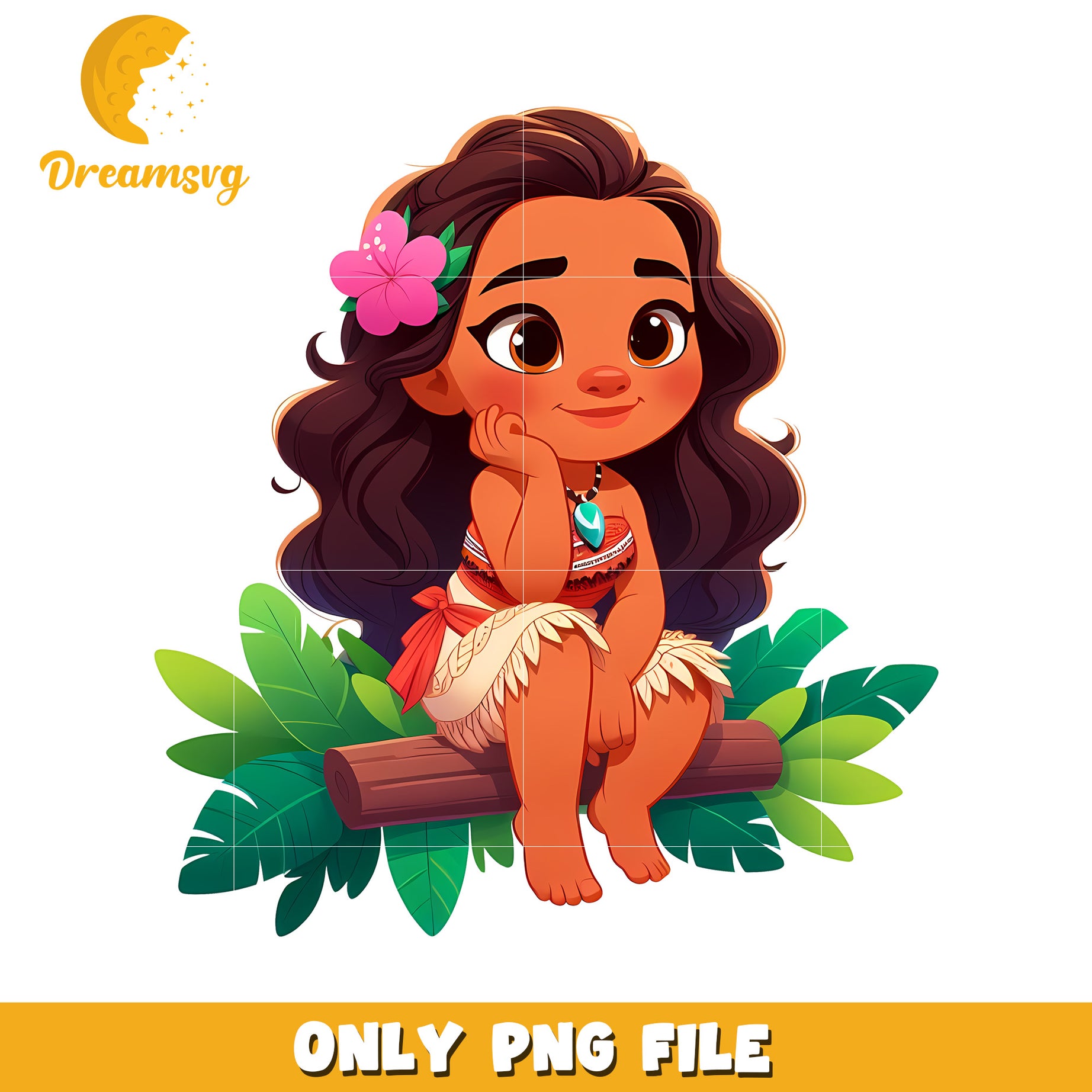 Moana PNG Cute Cartoon Illustration
