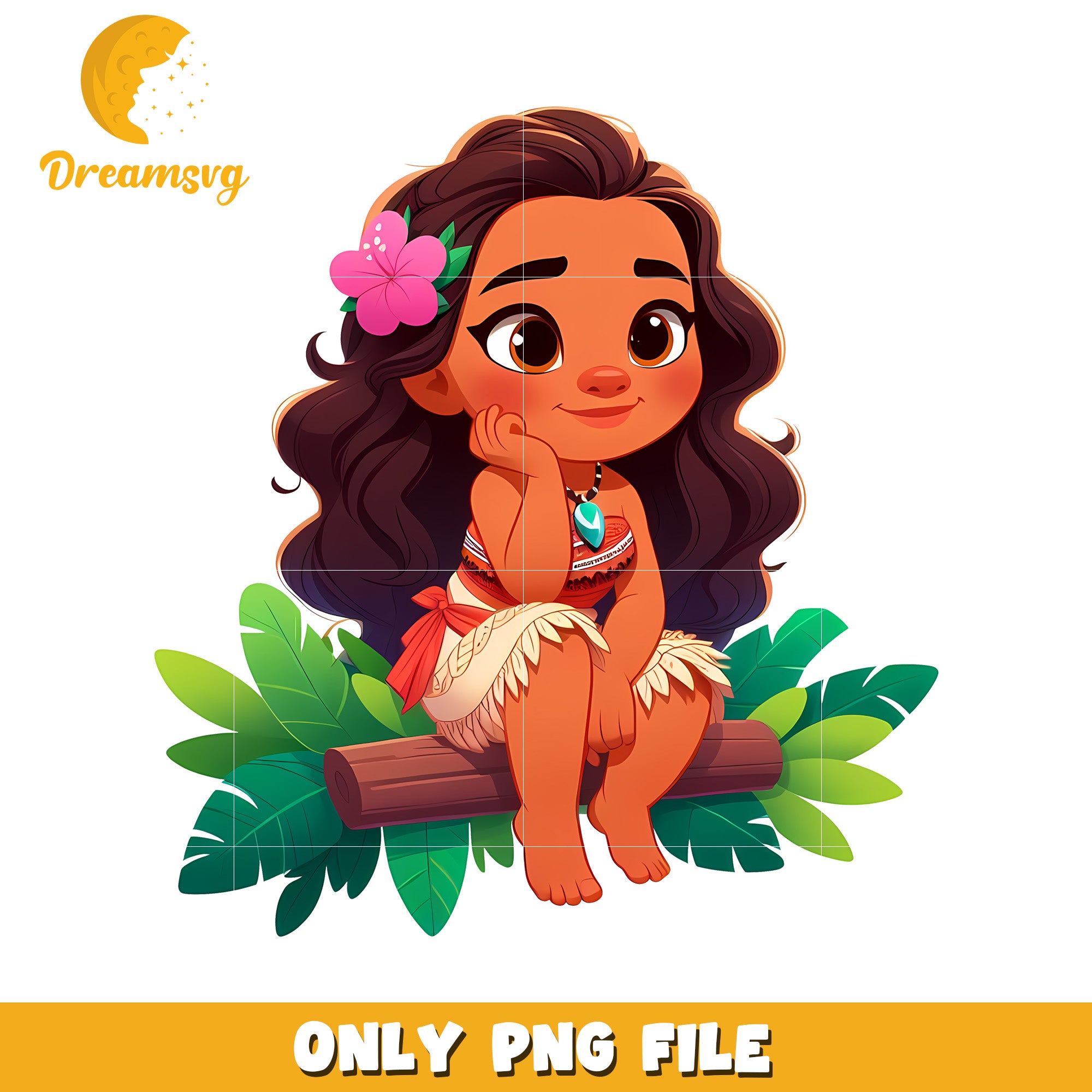 Moana PNG Cute Cartoon Illustration