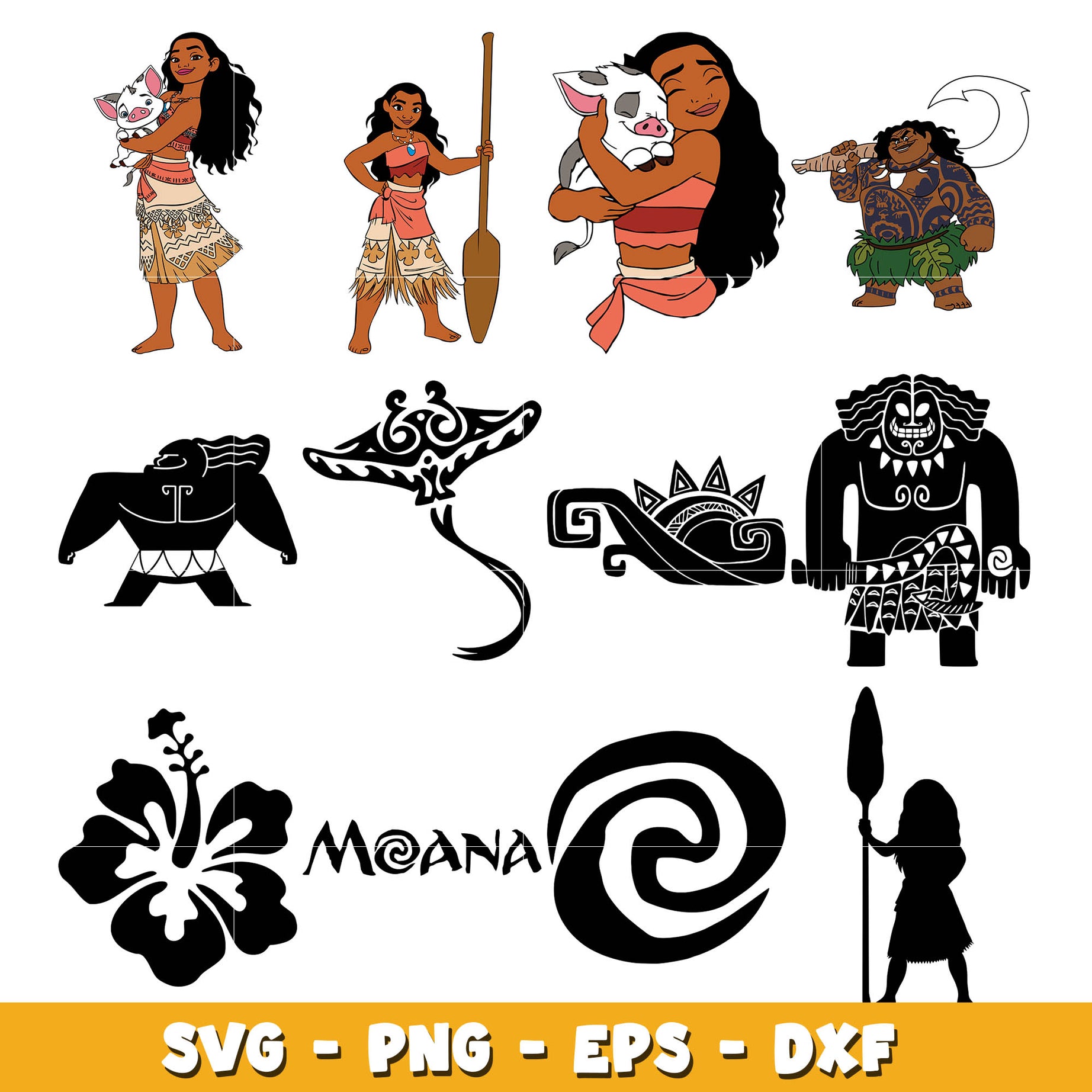 Disney Moana bundle svg,  Disney cartoon svg, Digital download 