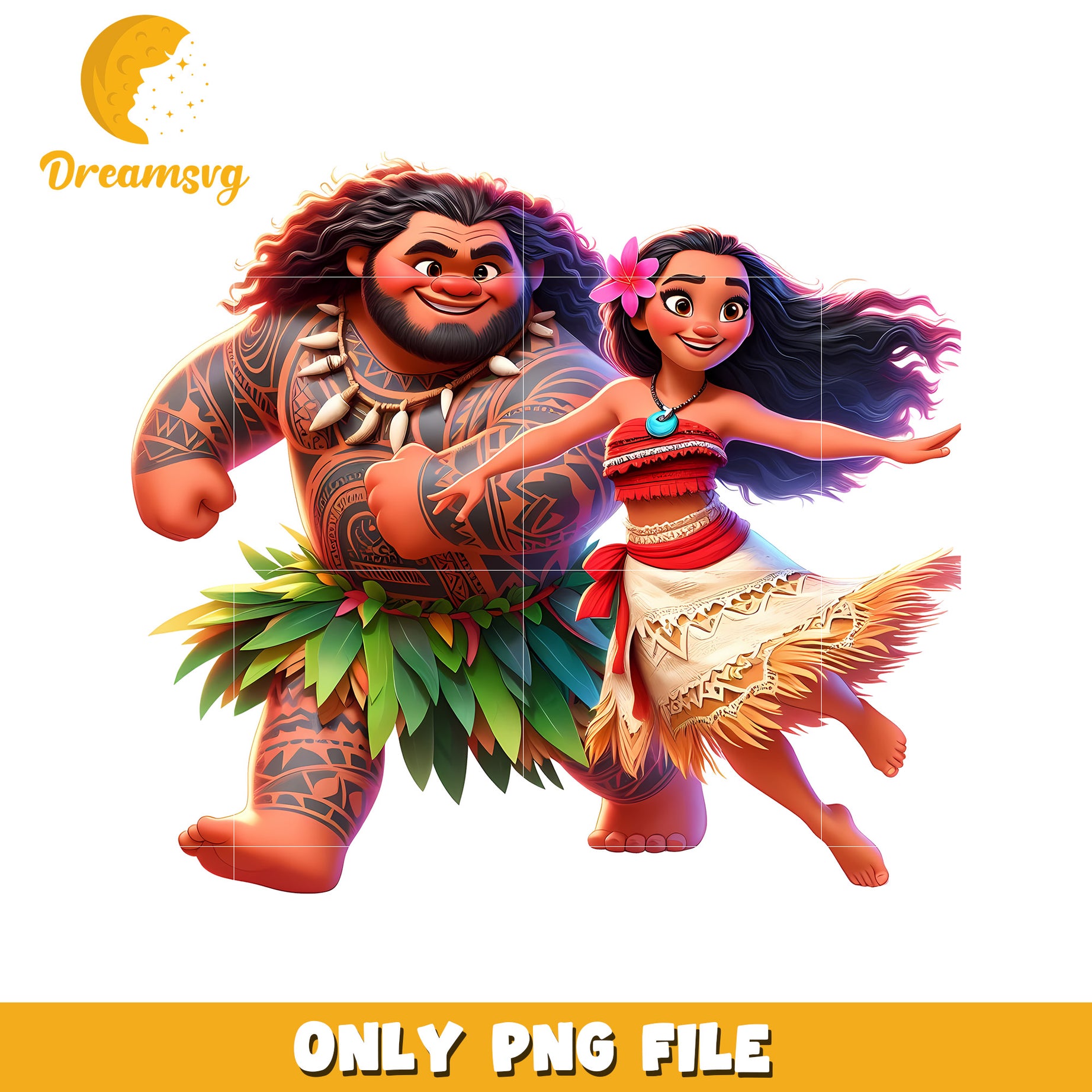 Moana and Maui PNG Download for Kids Crafts Project
