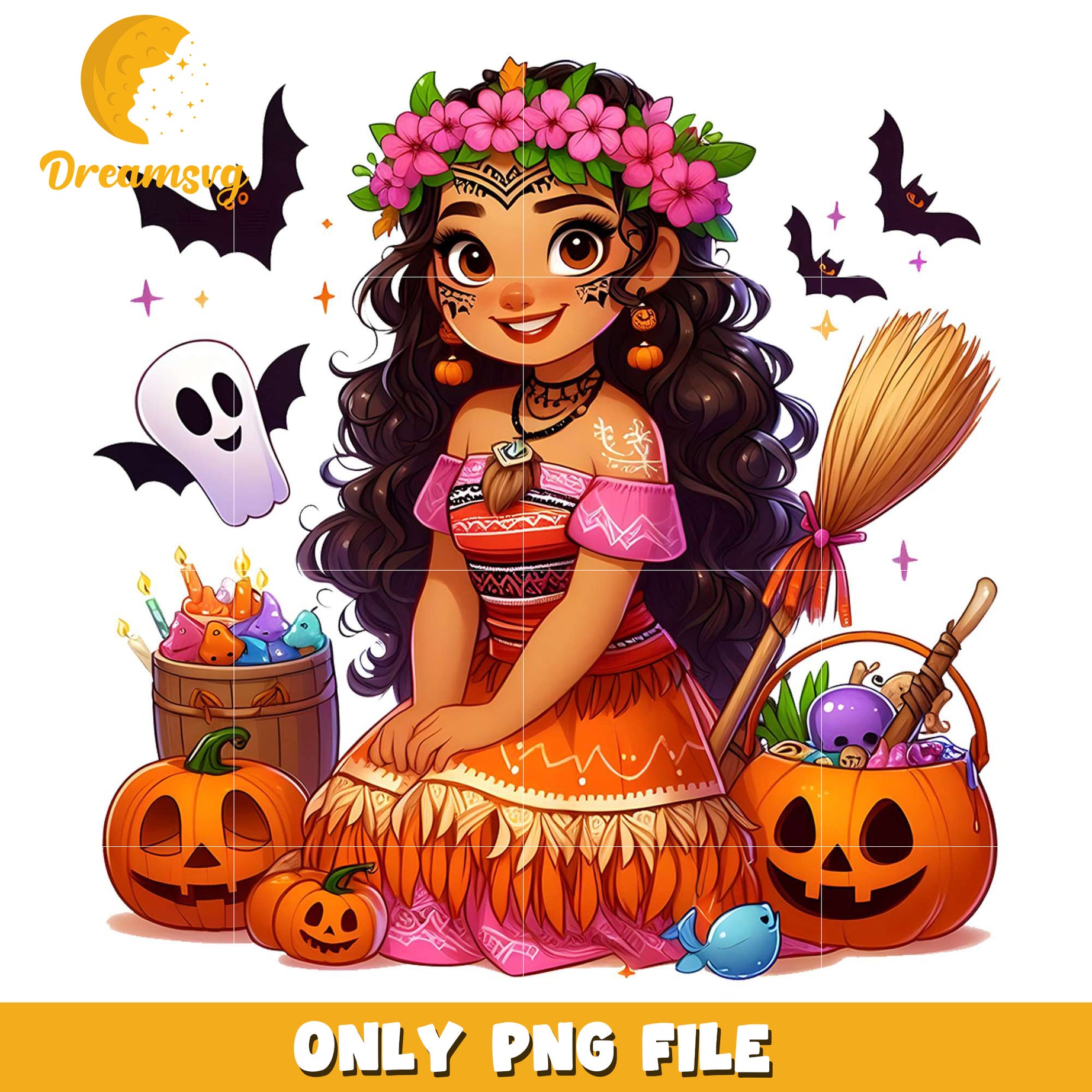 Moana halloween png, halloween​​​​ toys png, cartoon characters png