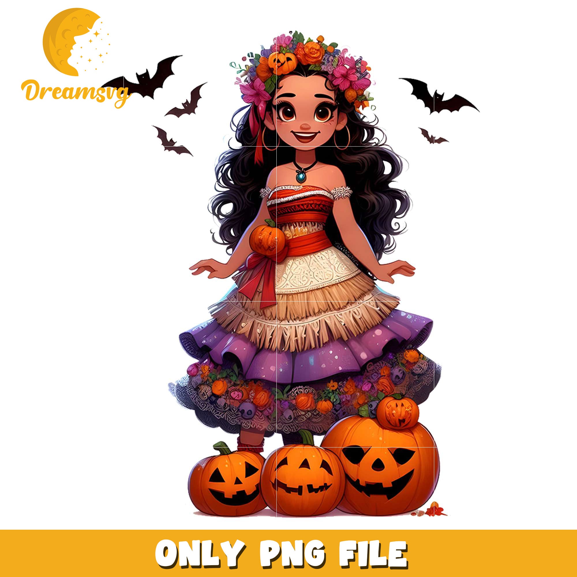 Moana spooky png, halloween​​​​ decor png, halloween wallpaper​ png