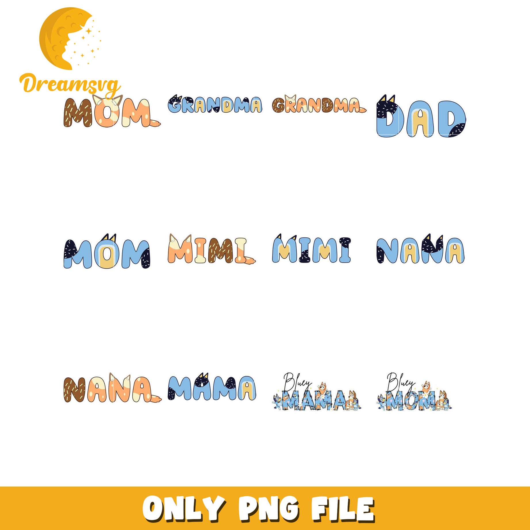 Mom Grandma Nana Mama PNG Bundle