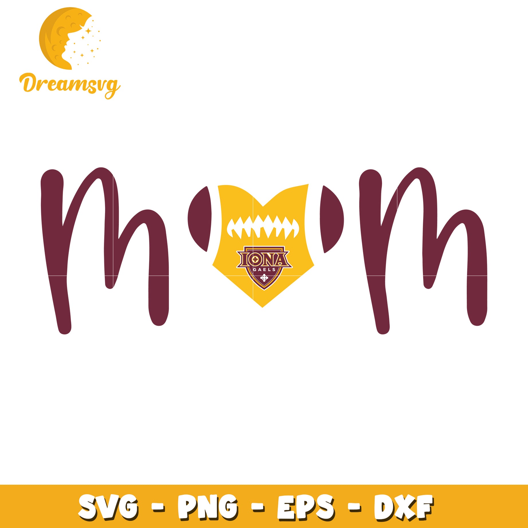 Mom Iona Gaels Football SVG PNG EPS DXF