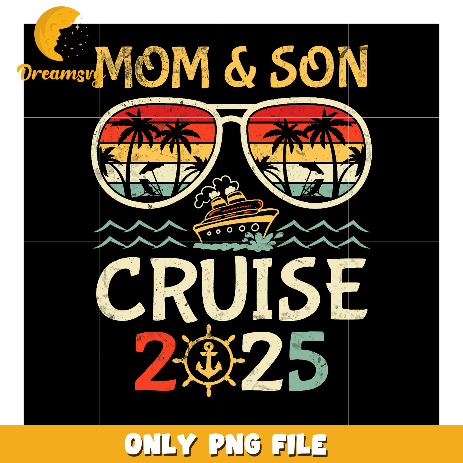 Mom & Son Cruise 2025 PNG Design
