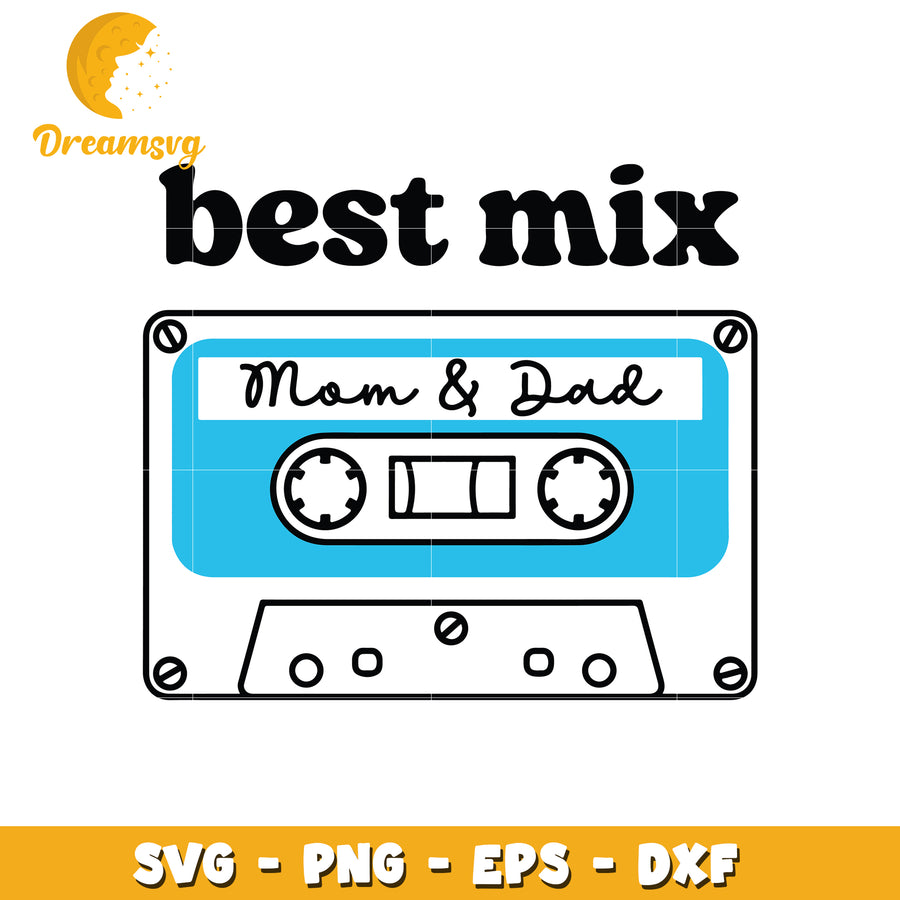 Mom and Dad Cassette Tape SVG Cut File