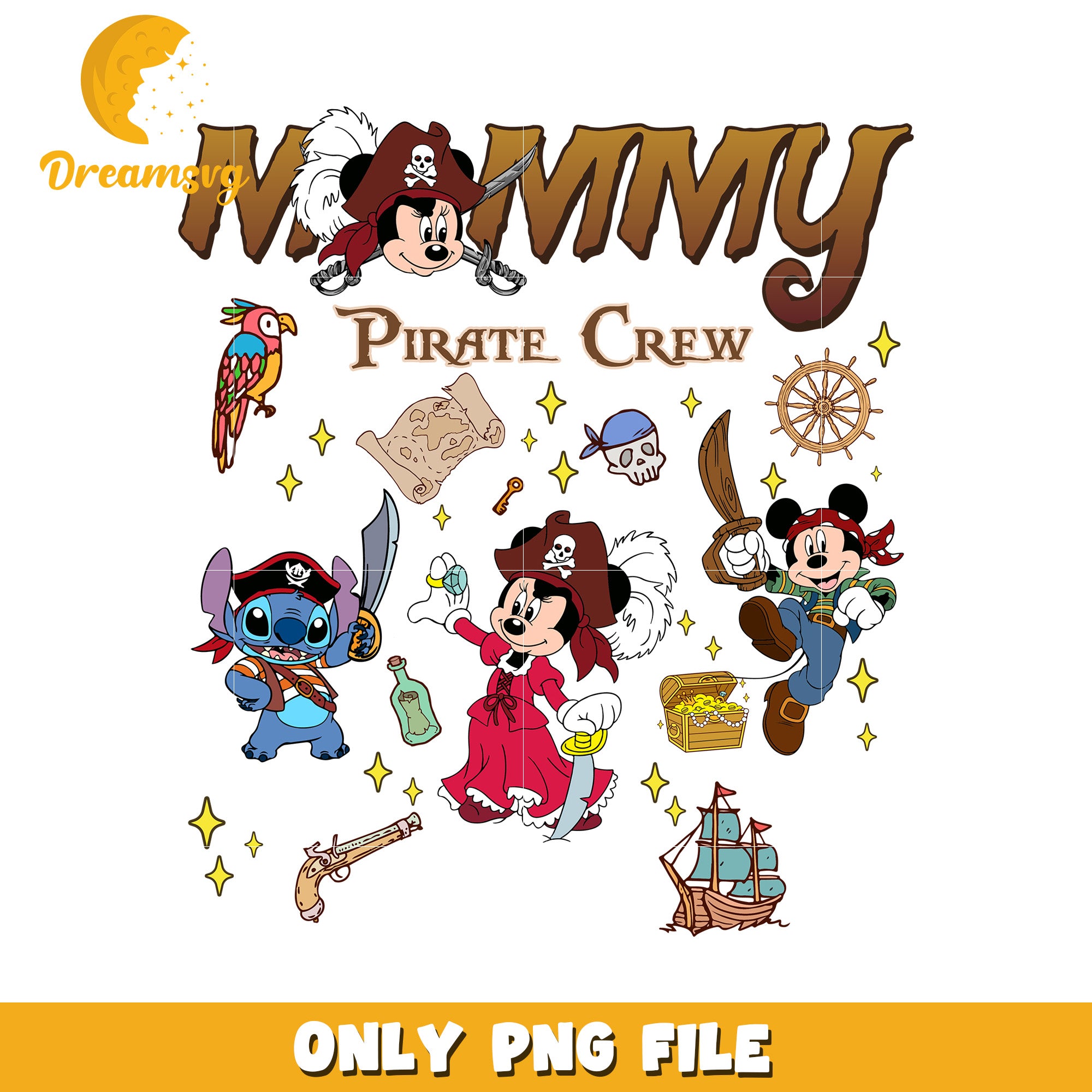 Mommy Pirate Crew PNG File Featuring Fun Characters