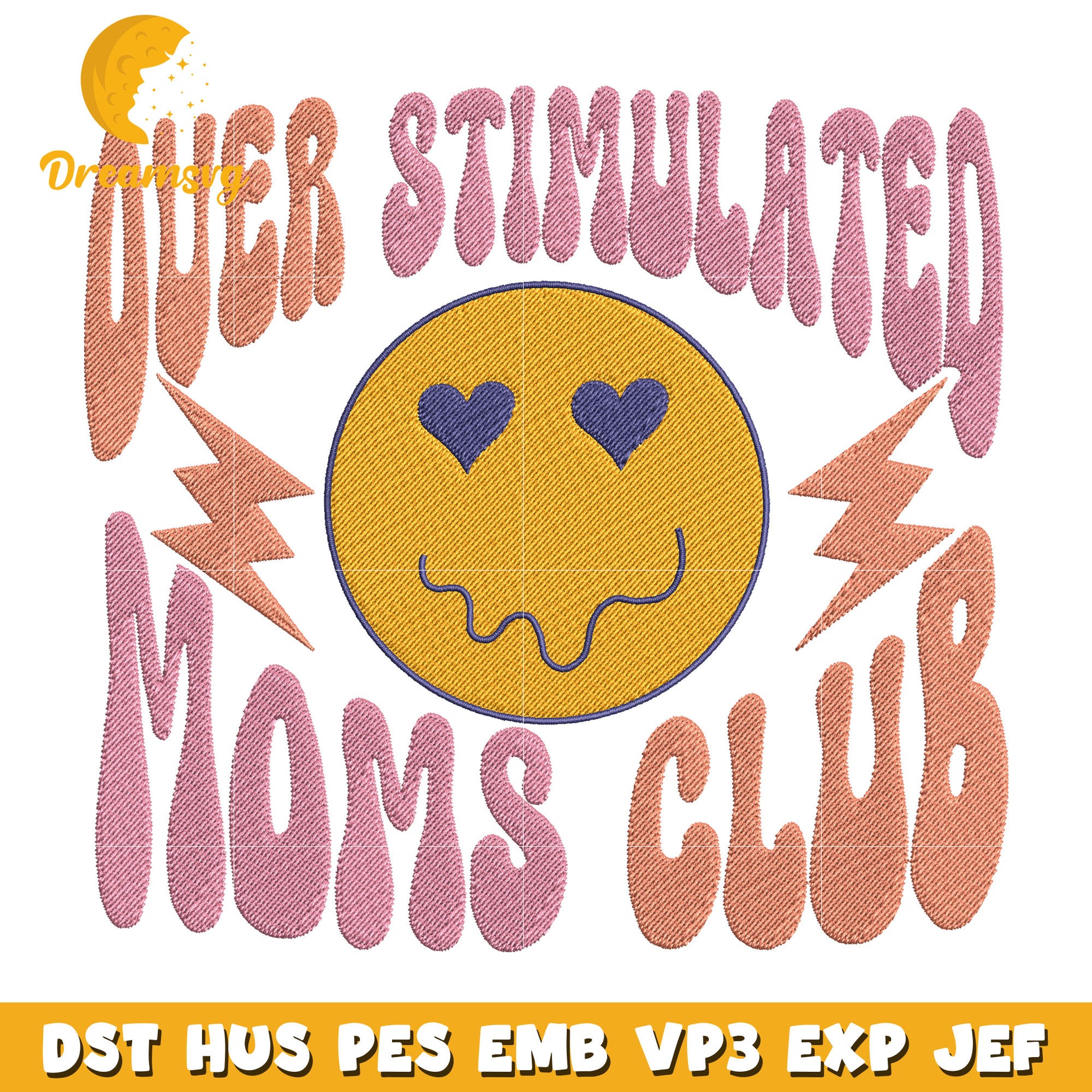 overstimulated moms club embroidery design