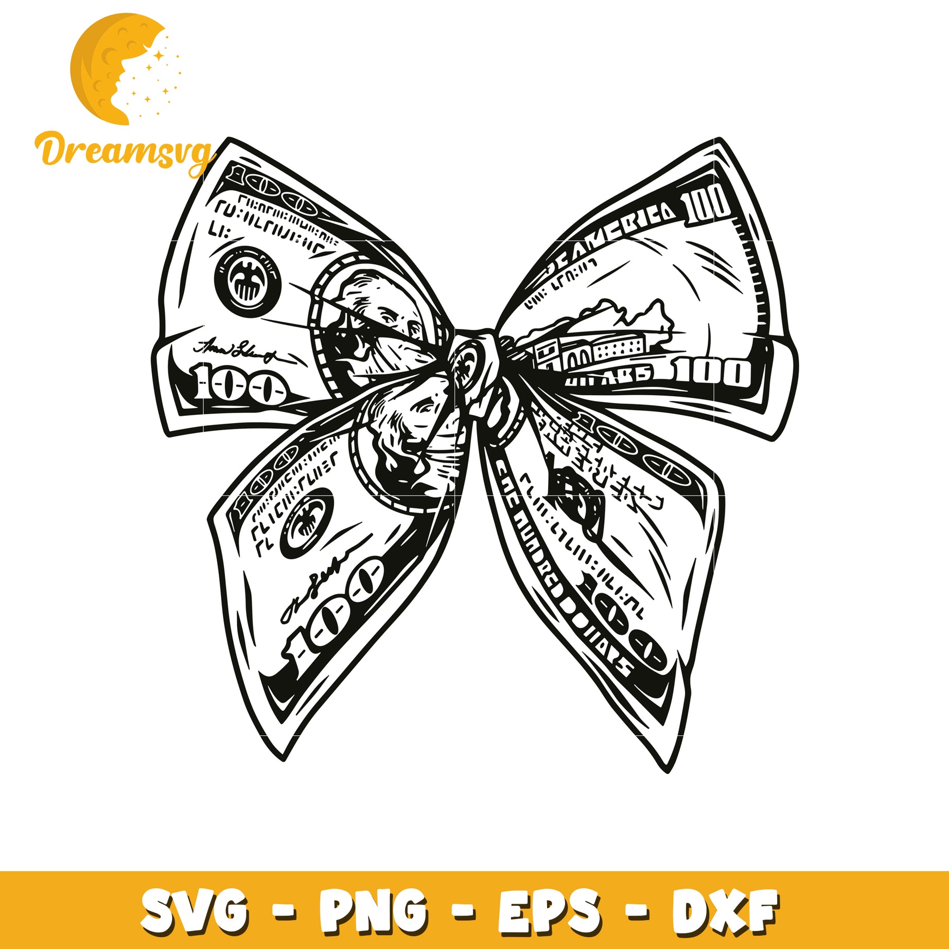 Money bow svg design, money bow svg,  money ribbon svg