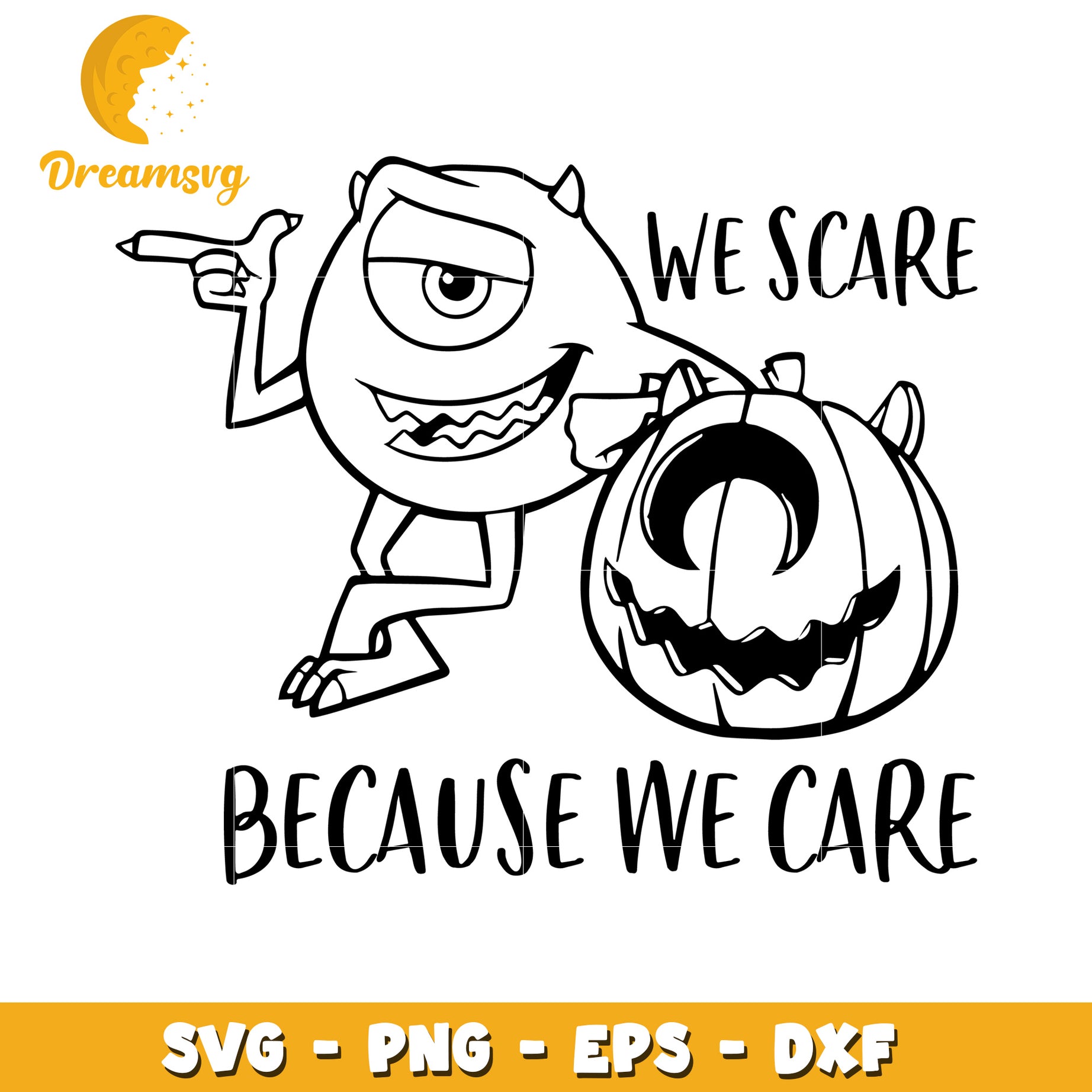 Monster Halloween SVG Pumpkin Design