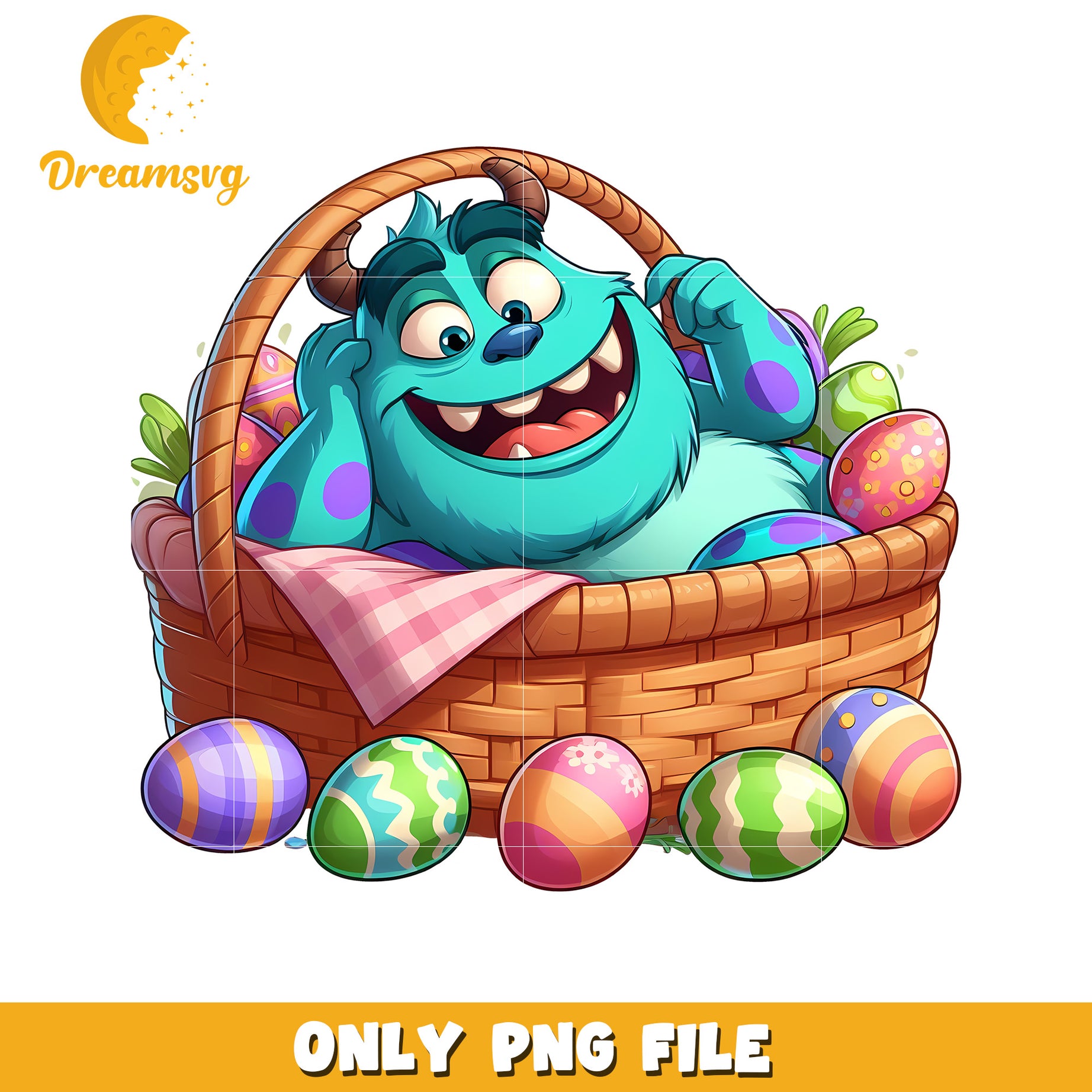 Monster Sulley  easter day png, easter eggs png, monster school png